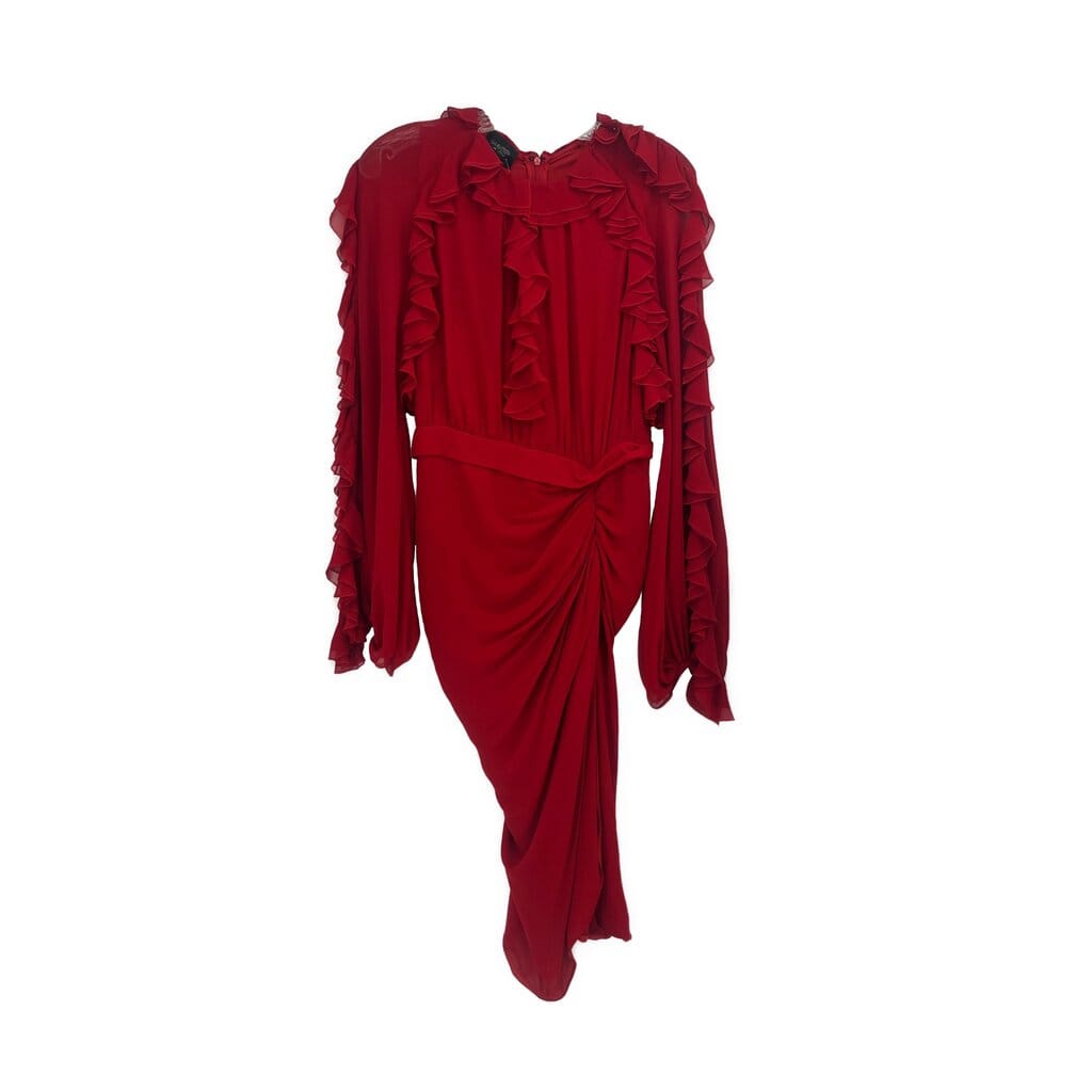 GIAMBATTISTA RUFFLE DRESSES RED S