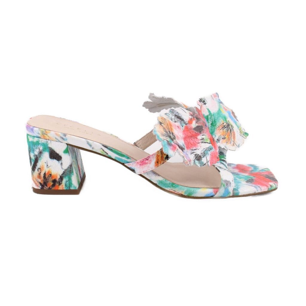 CECELIA PRINT HEELS WHITE/MULTI 7.5 US