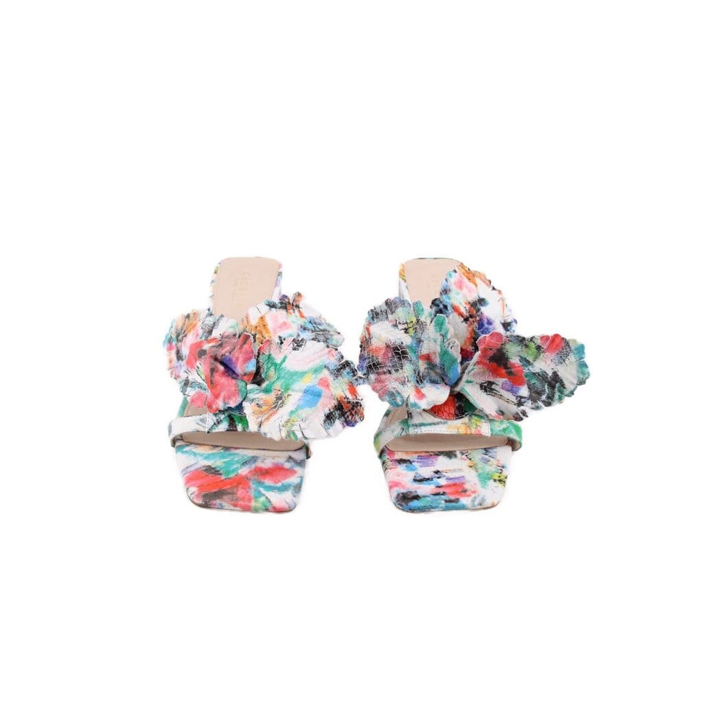 CECELIA PRINT HEELS WHITE/MULTI 7.5 US