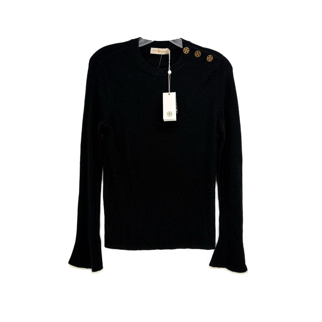 TORY BURCH BELL SLEEVE SWEATERS BLACK S