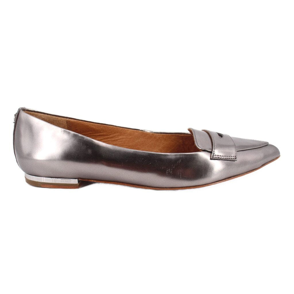 COACH LEATHER LOAFERS SILVER 8 US