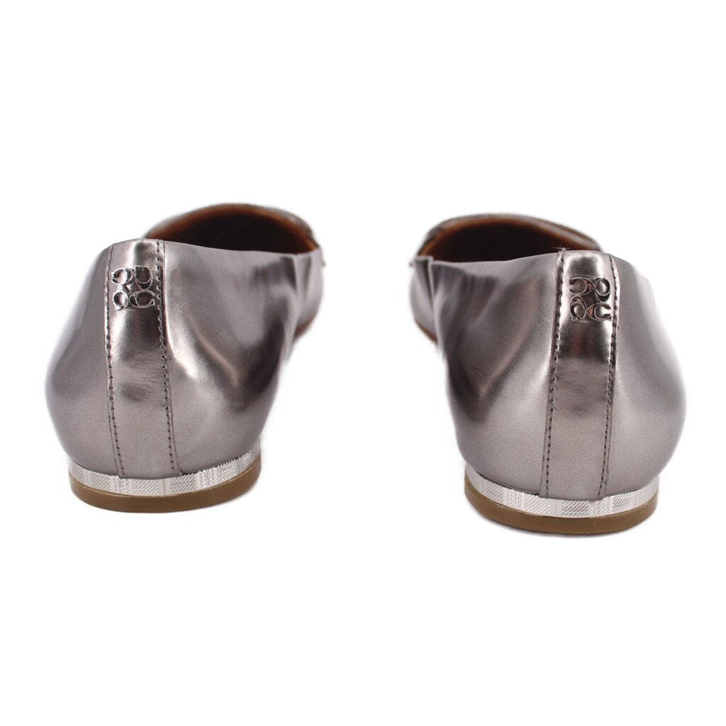 COACH LEATHER LOAFERS SILVER 8 US