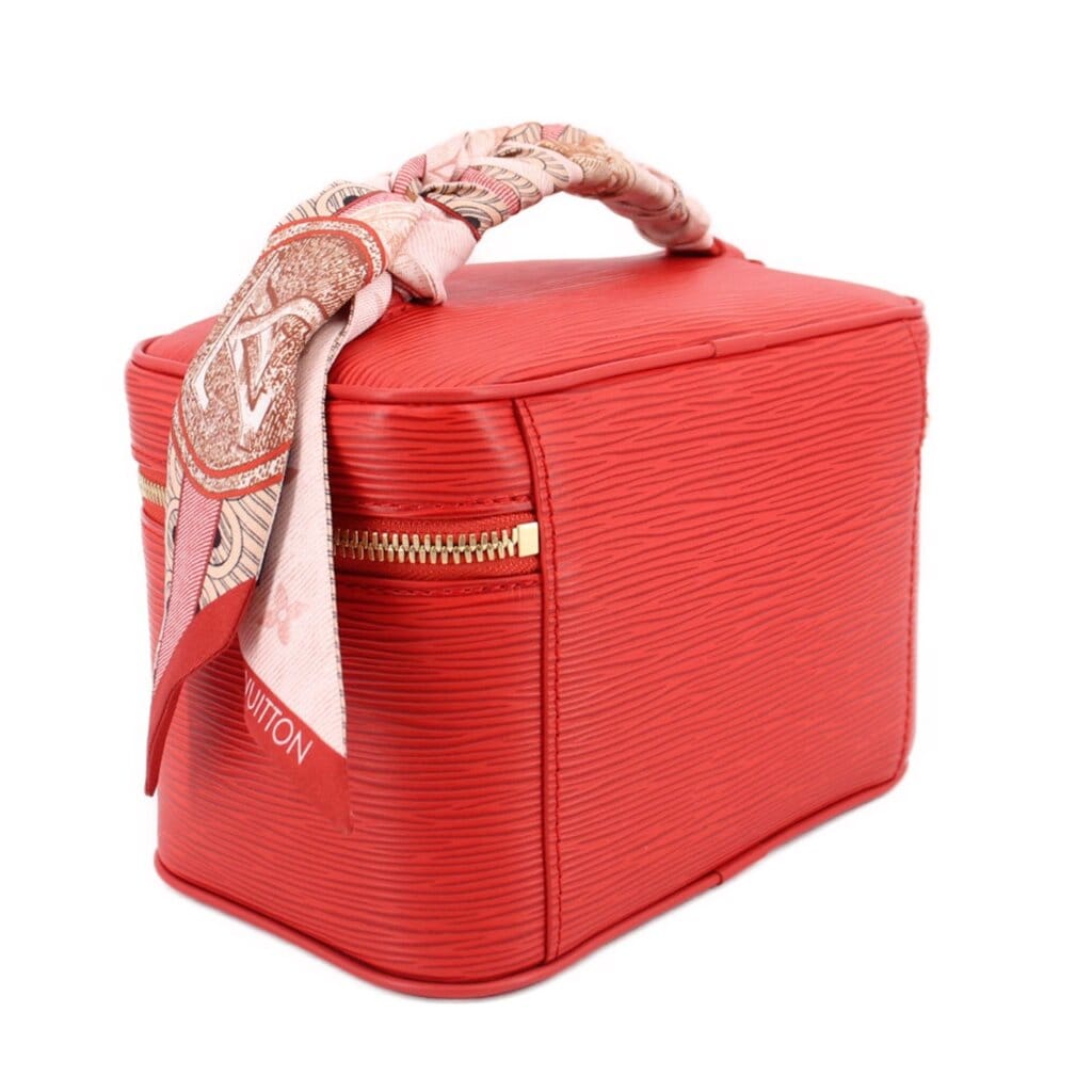 LOUIS VUITTON NICE MINI W/ SCARF HANDLE BAG RED EPI