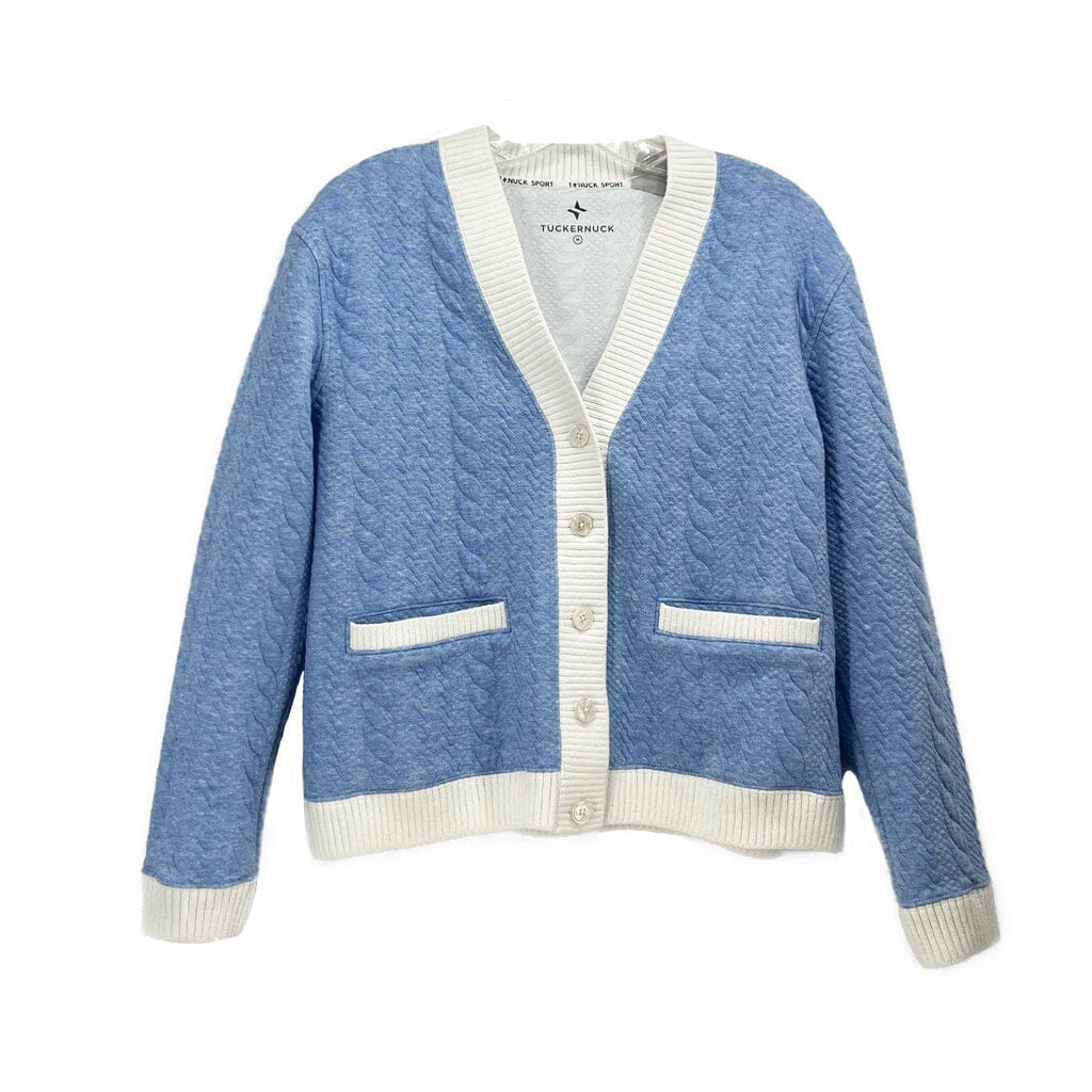 TUCKERNUCK CABLE CARDIGANS BLUE M