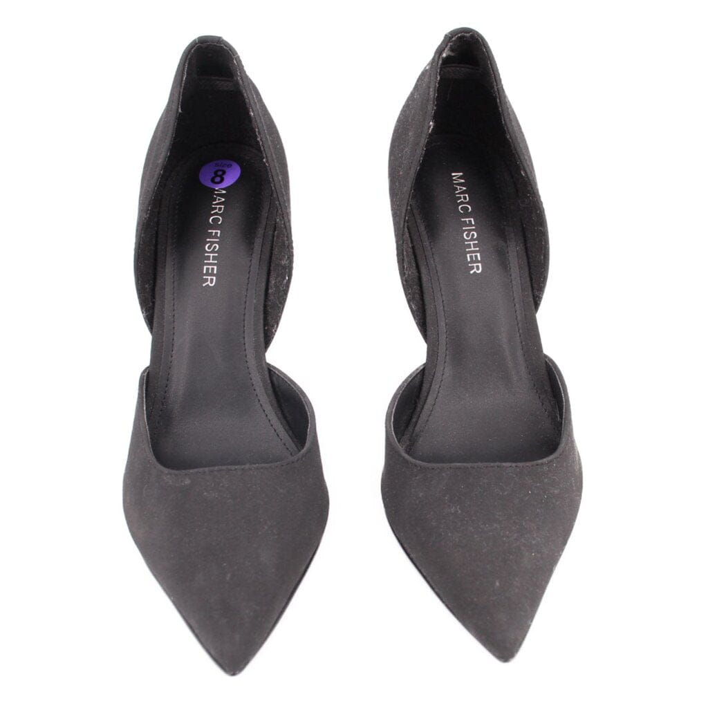 MARC FISHER FABRIC HEELS BLACK 8 US