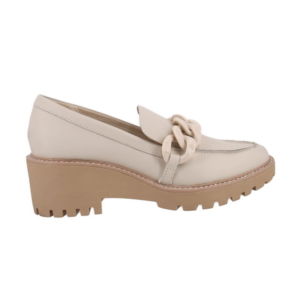 DOLCE VITA PLATFORM LOAFERS FLATS CREAM 8.5 US