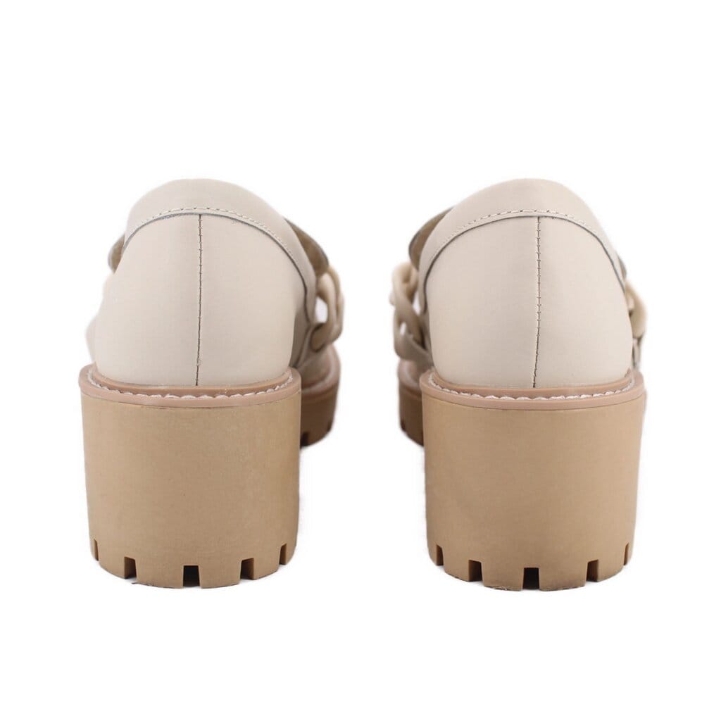 DOLCE VITA PLATFORM LOAFERS FLATS CREAM 8.5 US