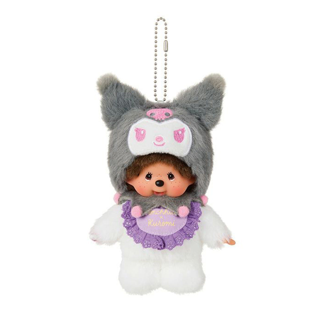 Monchhichi Sanrio Characters Kuromi x Monchhichi Plush Keychain