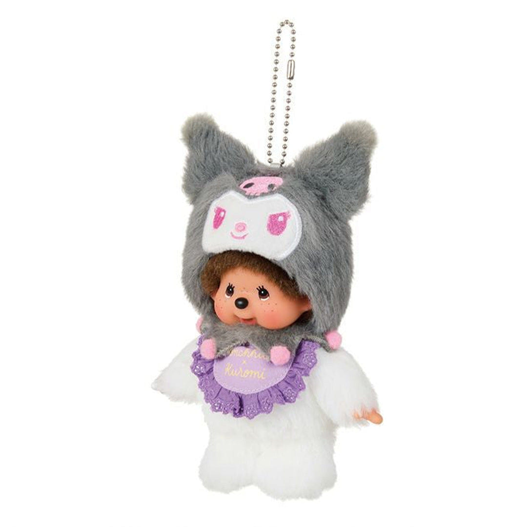 Monchhichi Sanrio Characters Kuromi x Monchhichi Plush Keychain