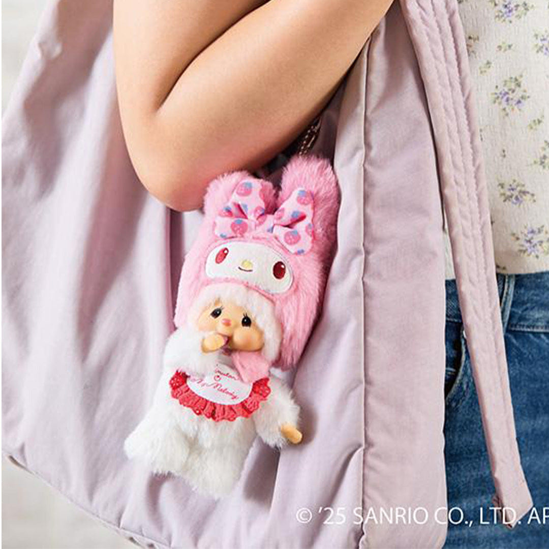 Monchhichi Sanrio Characters My Melody x Chimutan Plush Keychain