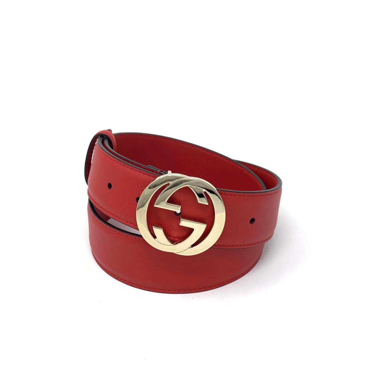 Gucci Interlocking GG Signature Leather Belt - Size 34
