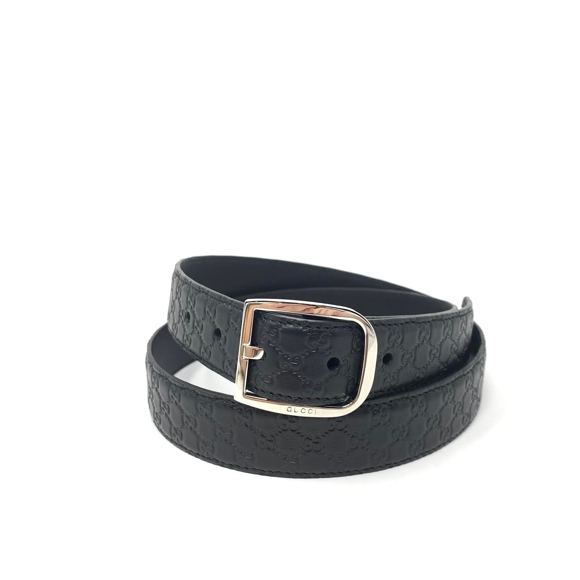 Gucci Black Guccissima Leather Belt - Size 38