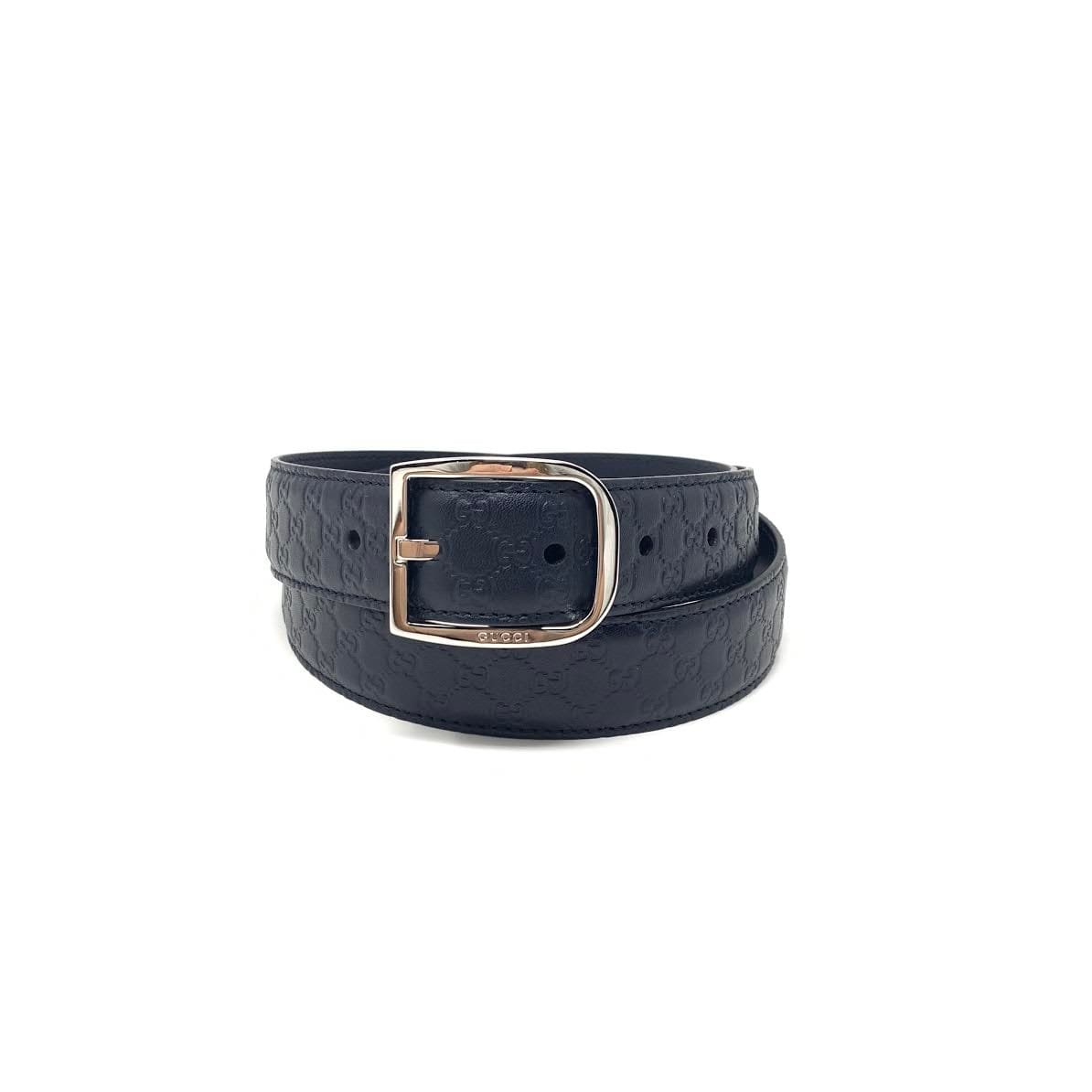Gucci Navy Guccissima Leather Belt - Size 36