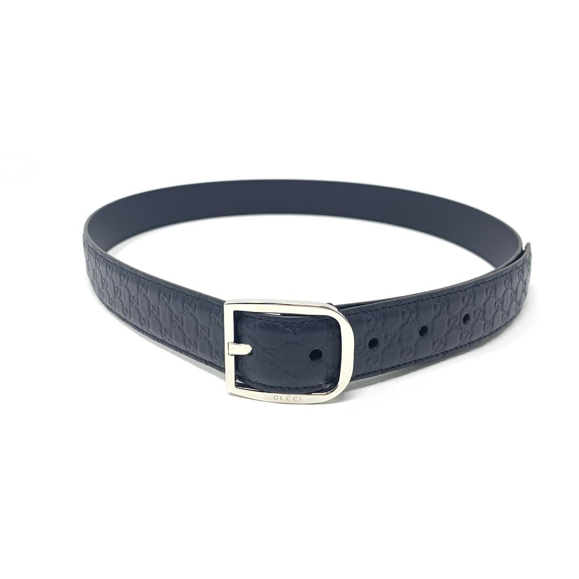 Gucci Navy Guccissima Leather Belt - Size 36