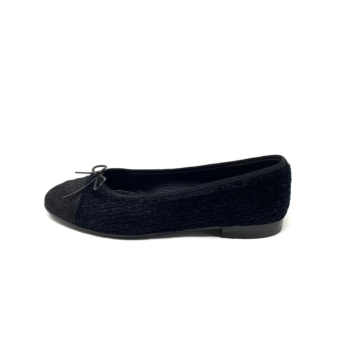Chanel Velour Cap-Toe Flats - Size 38