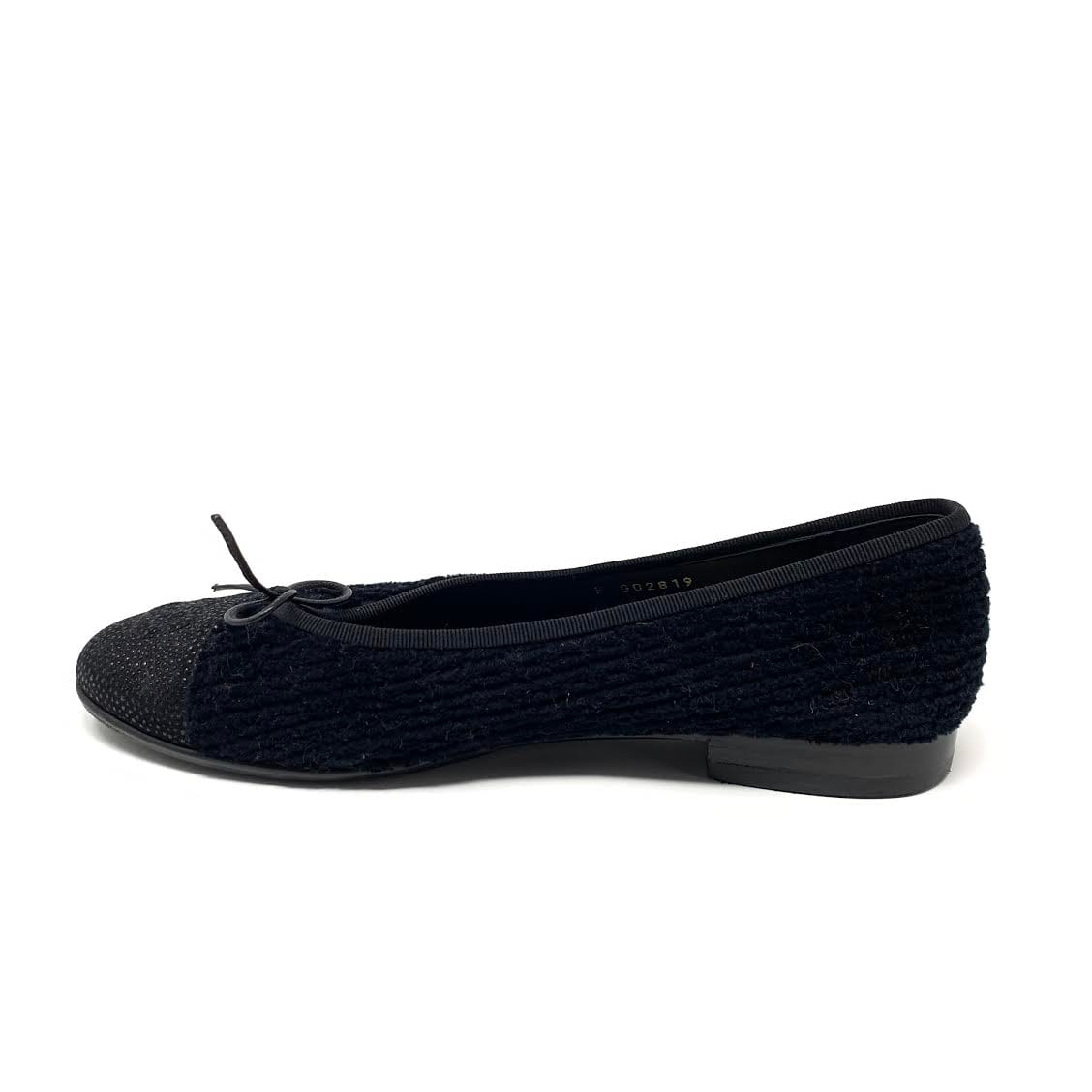 Chanel Velour Cap-Toe Flats - Size 38