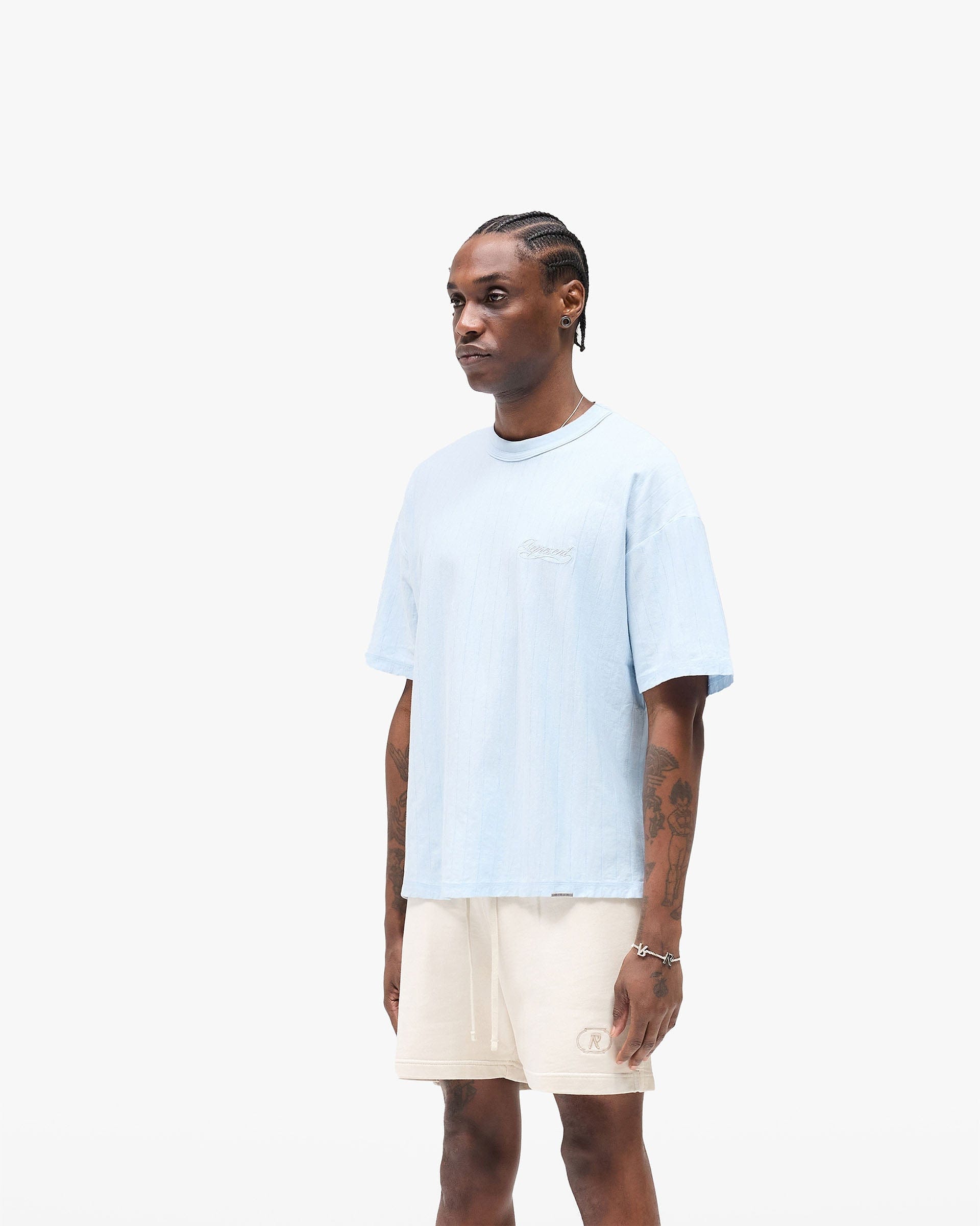 FW25 Other Slub Script T-Shirt - Ice Blue