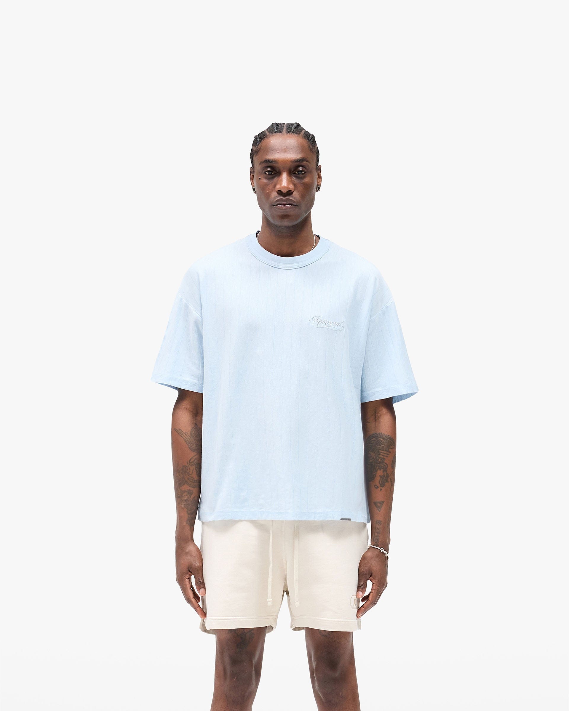 FW25 Other Slub Script T-Shirt - Ice Blue