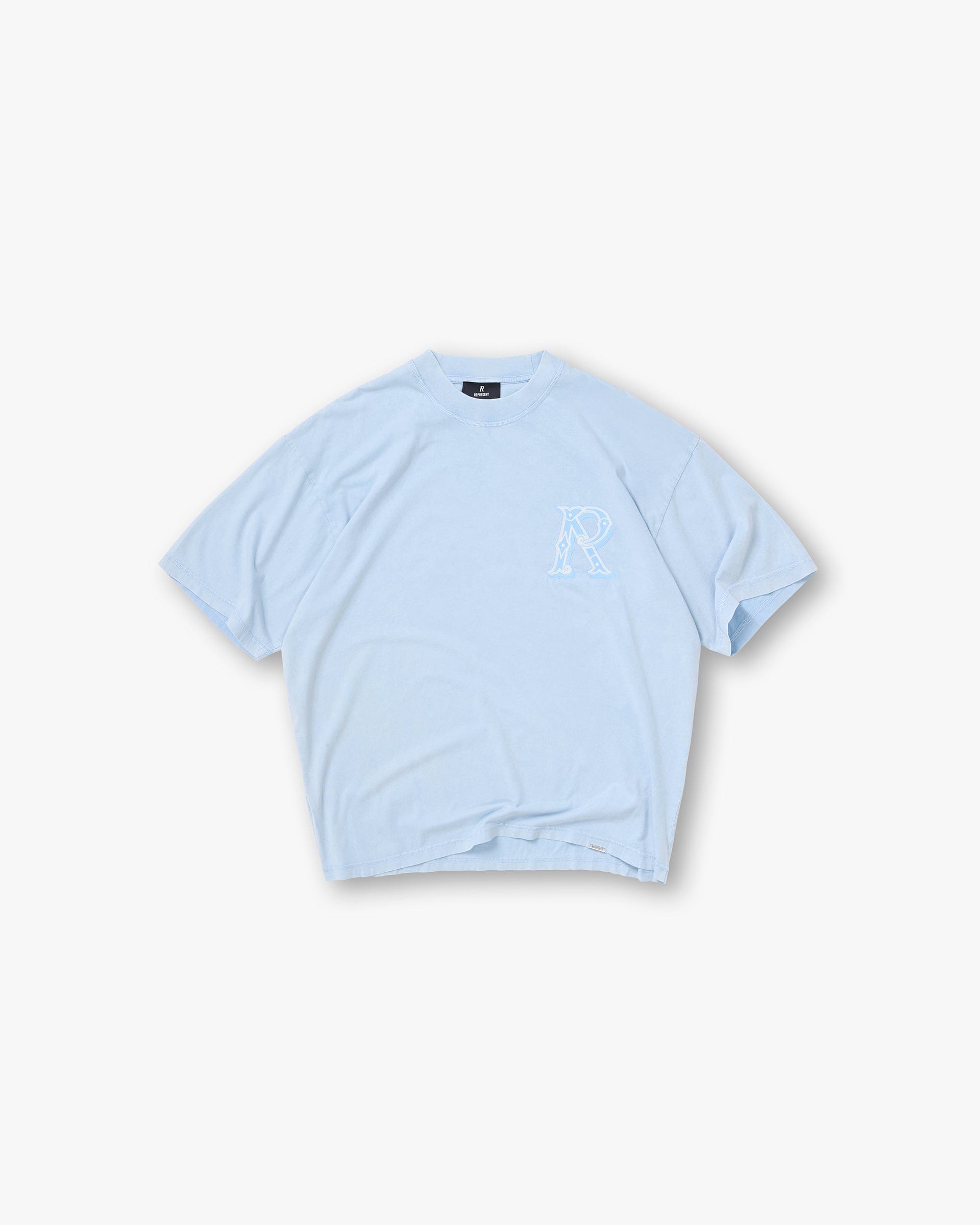 SS26 Western Initial T-Shirt - Mountain Blue