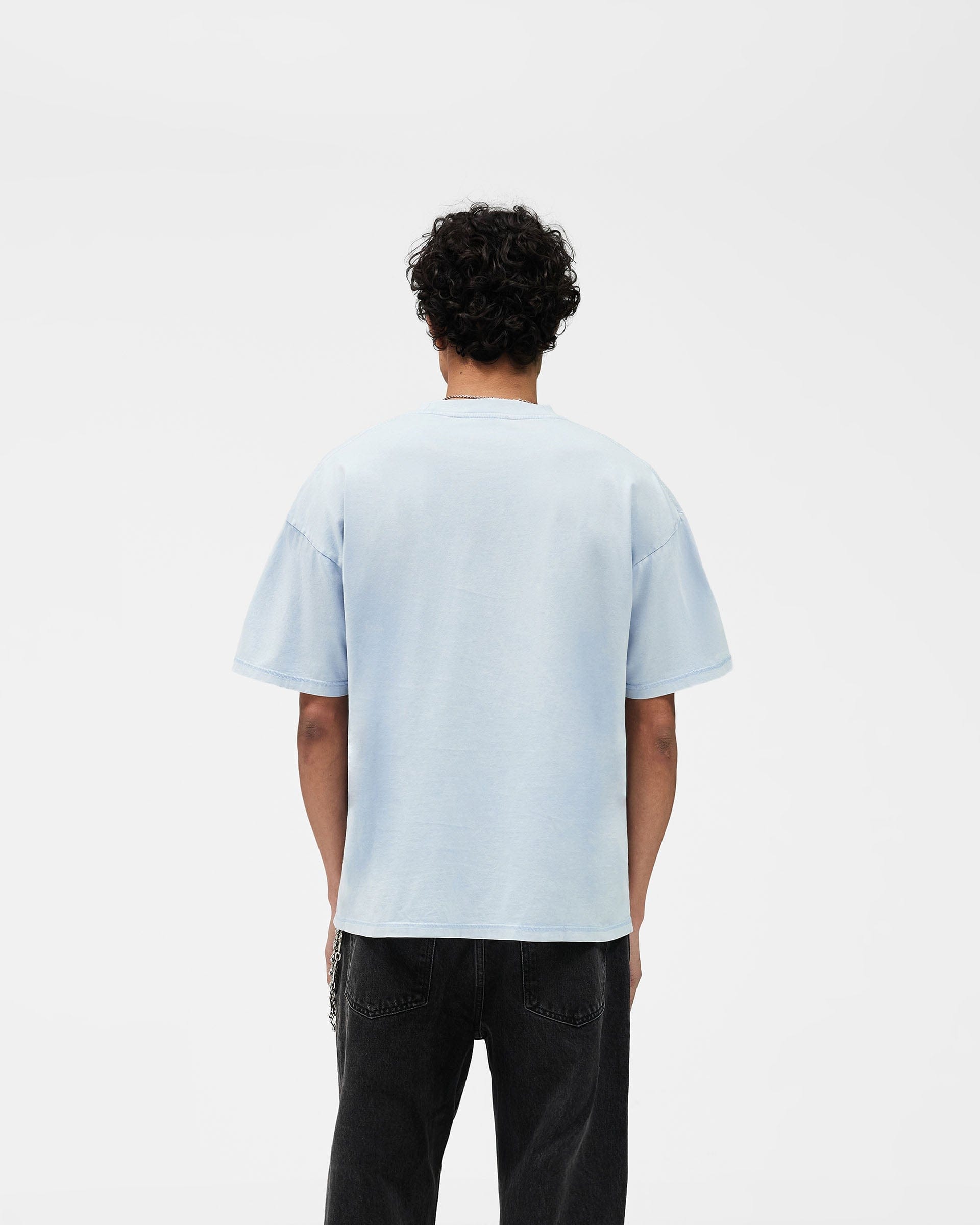 SS26 Western Initial T-Shirt - Mountain Blue