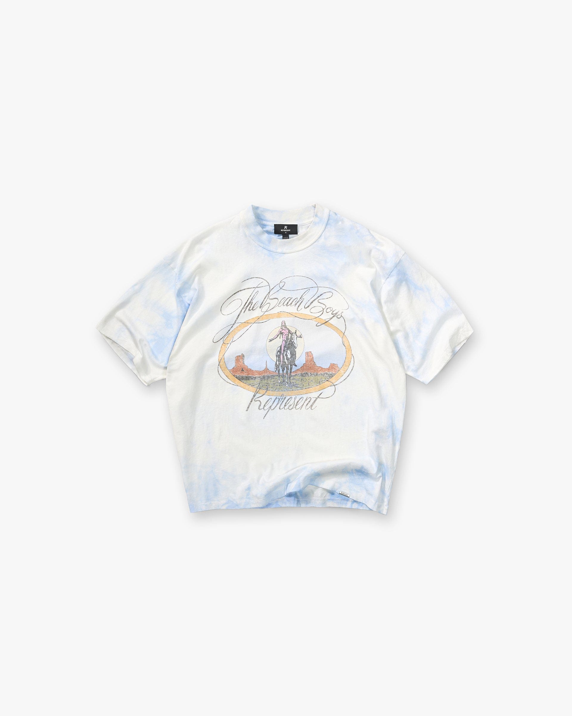 Exclusives Represent x Beach Boys Script T-Shirt - Blue Tie Dye