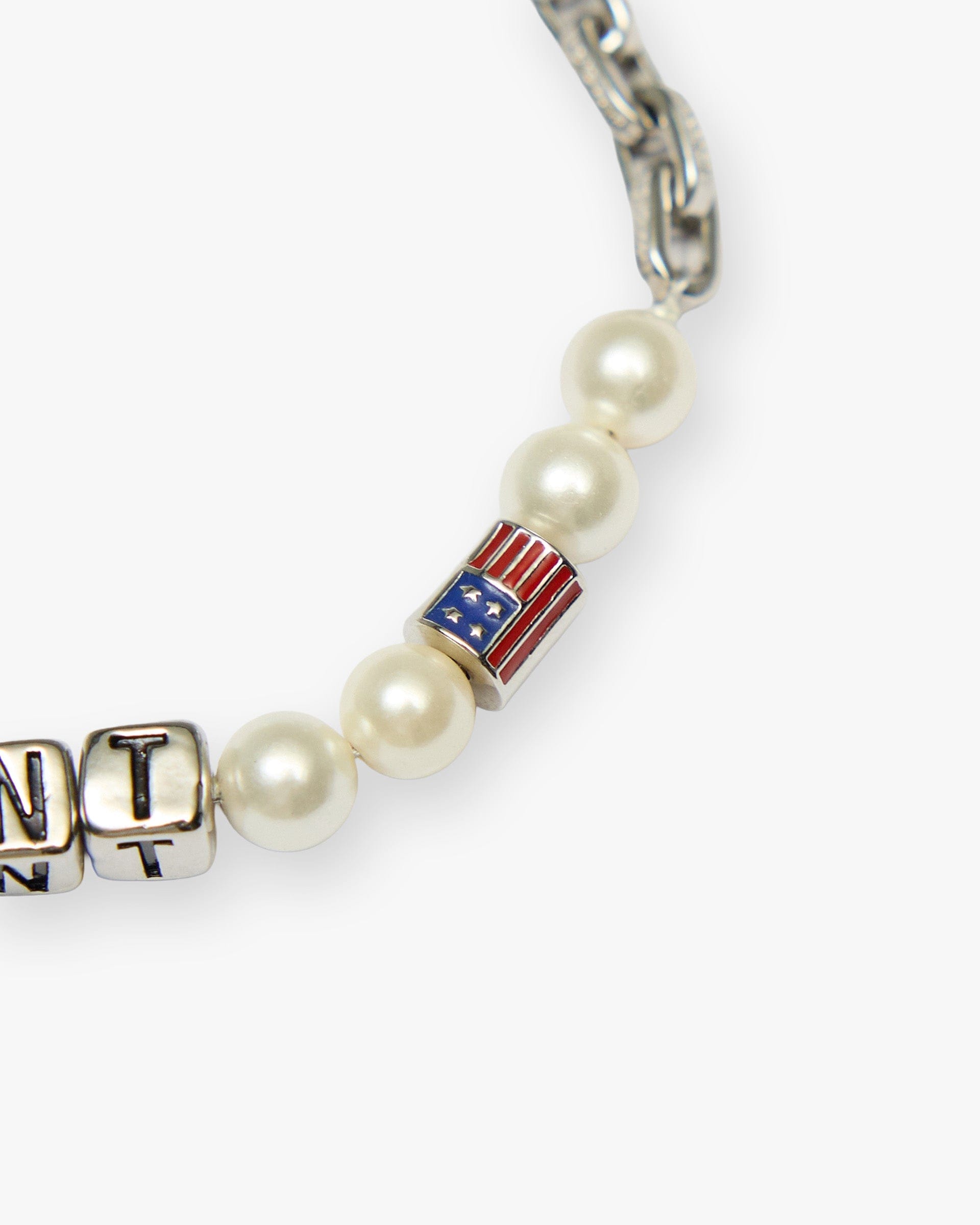 SC26 Beaded Represent Bracelet - Silver
