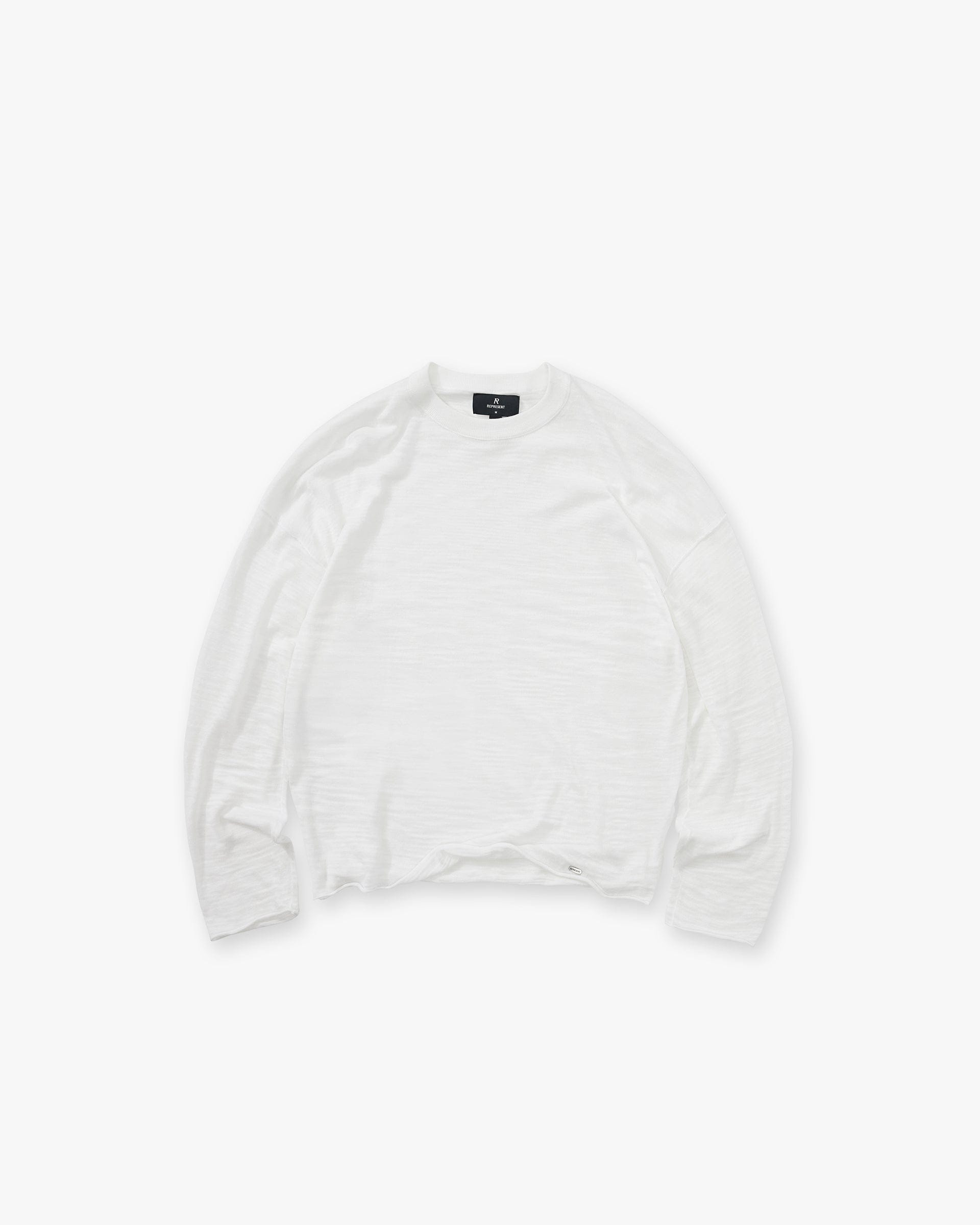 SC26 Long Sleeve Slub Knit T-Shirt - Flat White