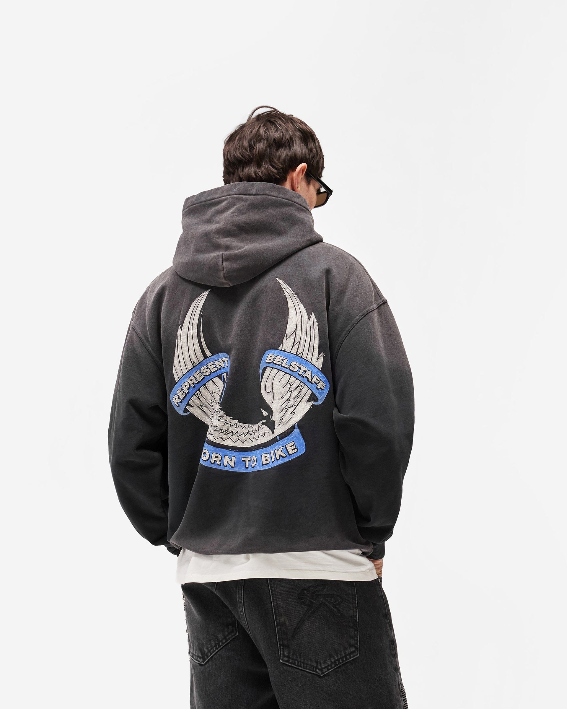 Exclusives Represent X Belstaff Born To Bike Hoodie - Aged Black