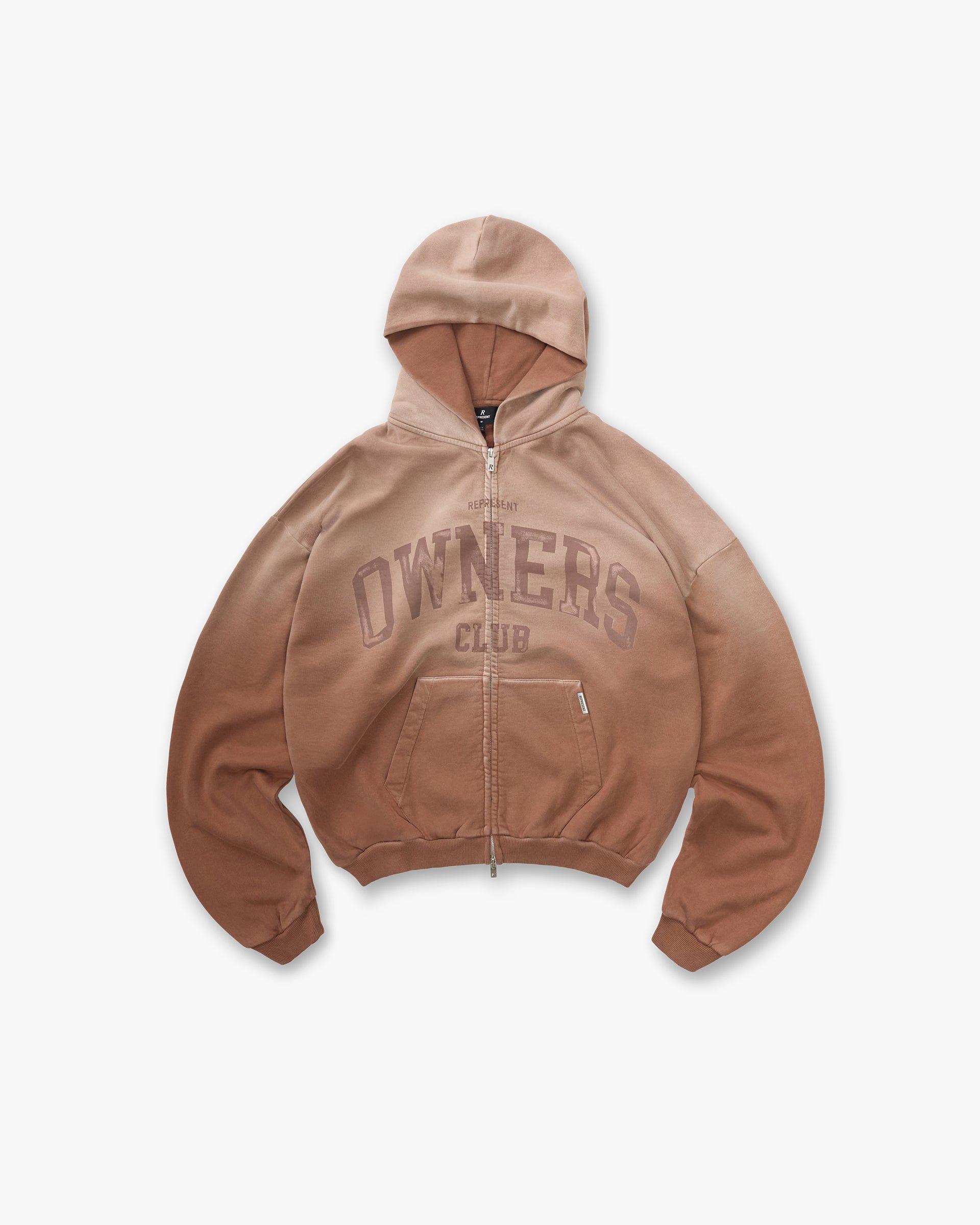Owners Club Represent Owners Club Zip Through Hoodie - Sienna