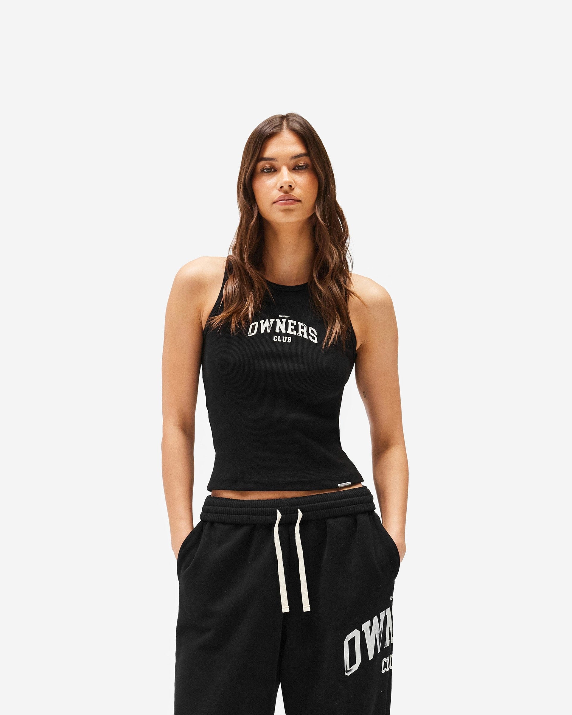 Womens Owners Club Represent Owners Club Rib Vest - Jet Black