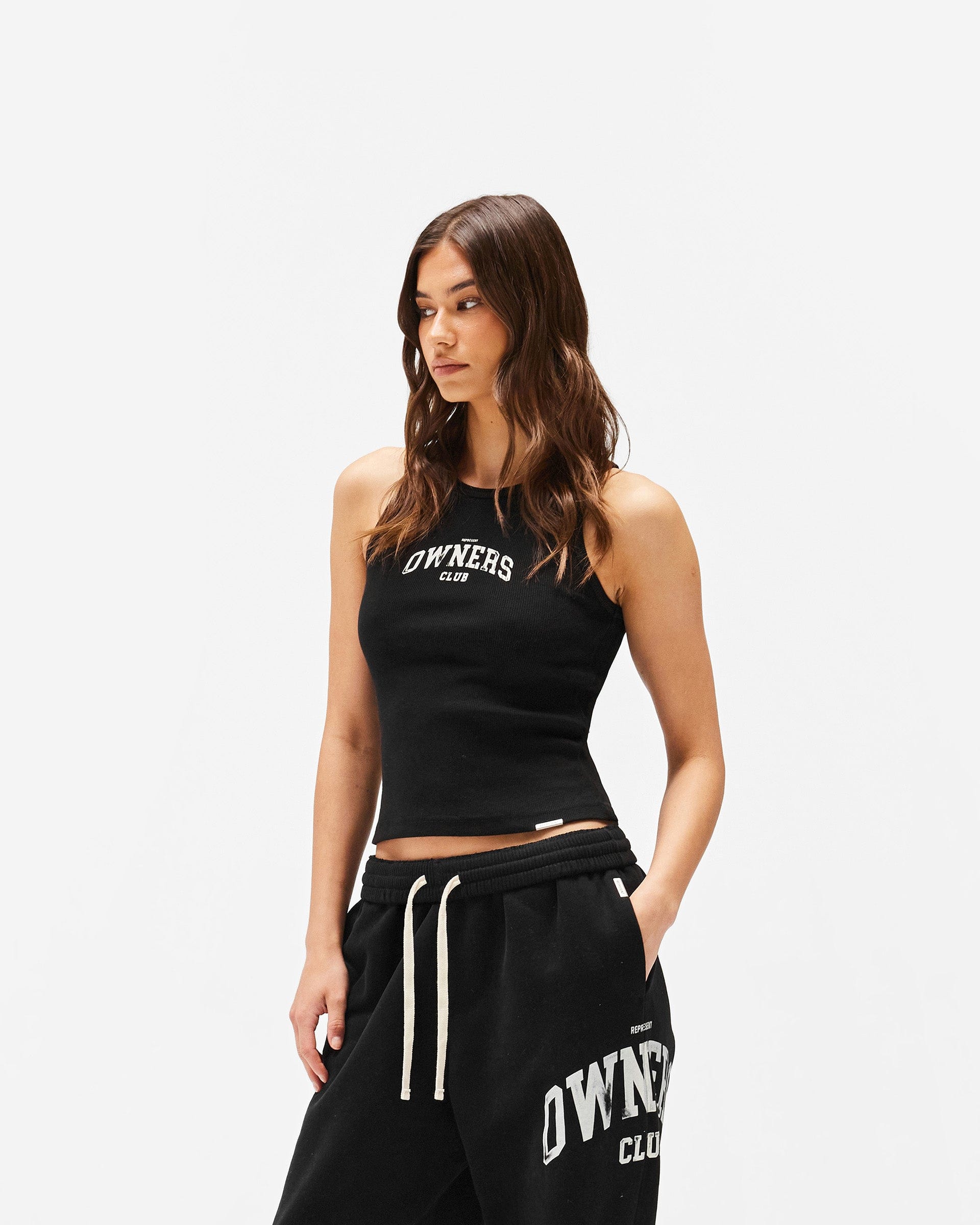 Womens Owners Club Represent Owners Club Rib Vest - Jet Black