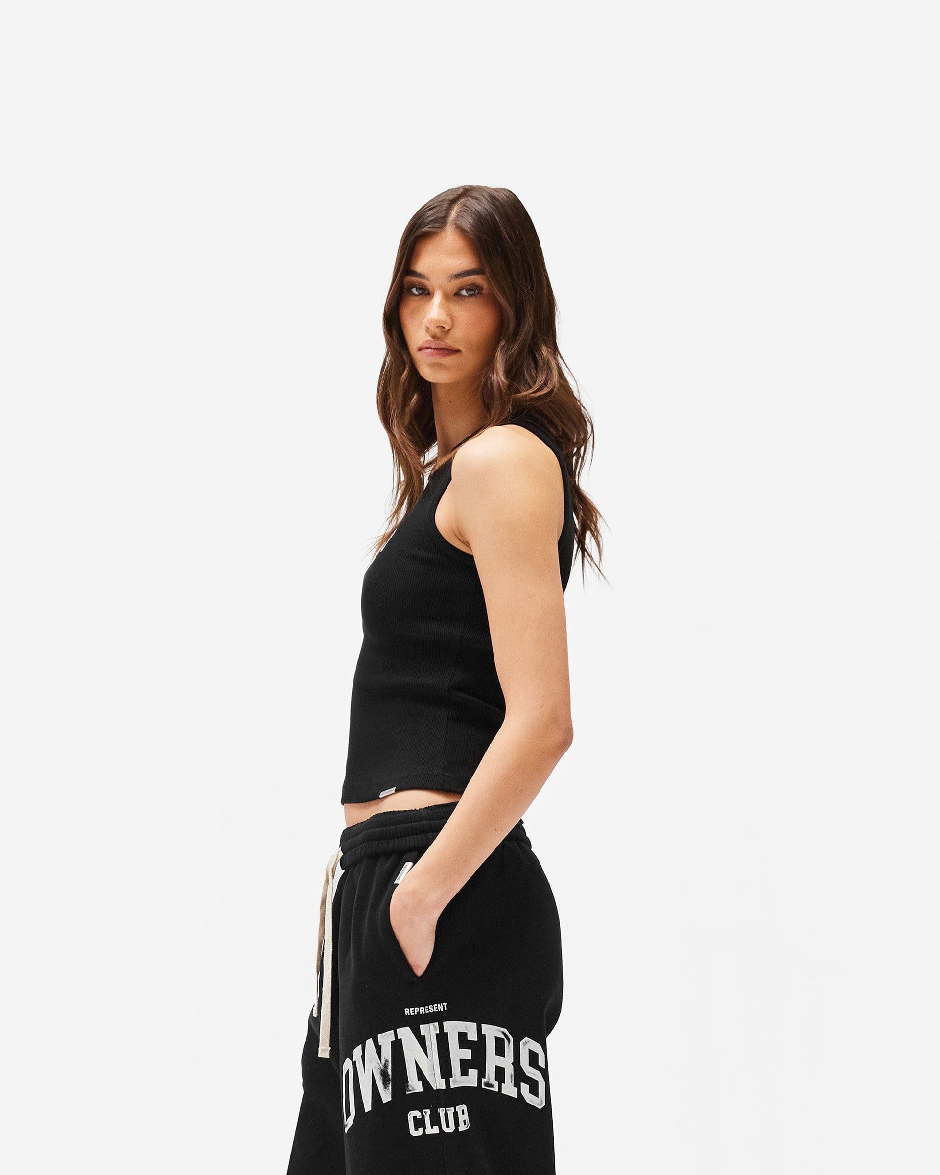 Womens Owners Club Represent Owners Club Rib Vest - Jet Black