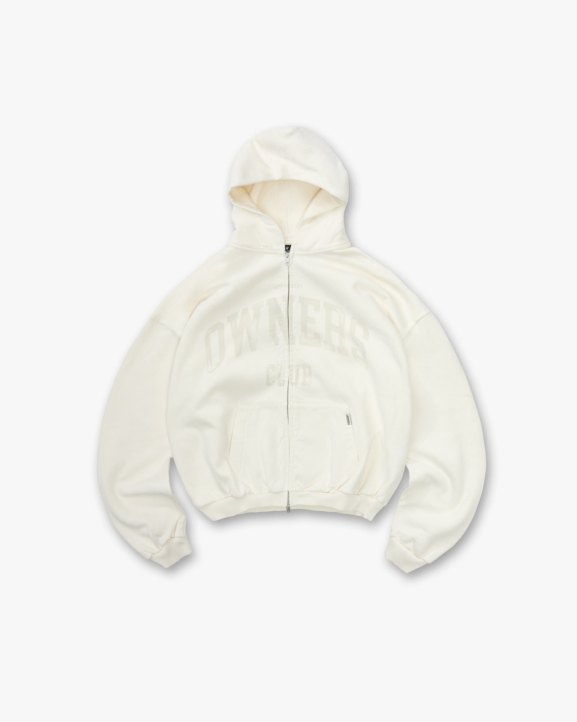 Owners Club Represent Owners Club Zip Through Hoodie - Chalk
