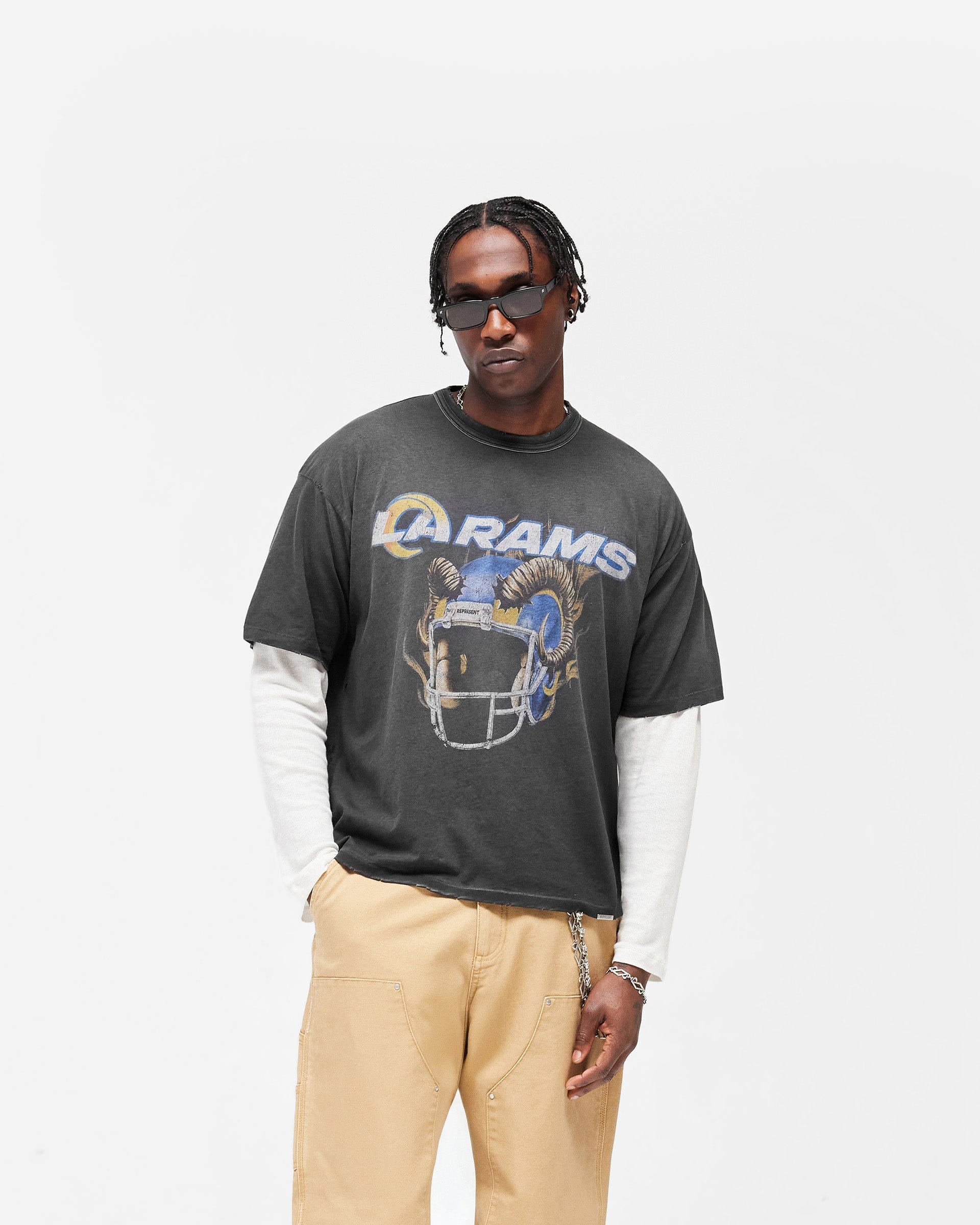 Exclusives Los Angeles Rams x Represent T-Shirt - Stained Black