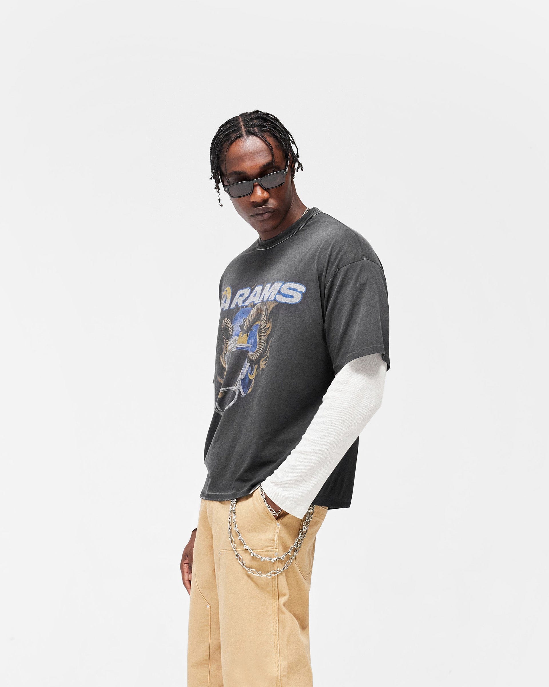 Exclusives Los Angeles Rams x Represent T-Shirt - Stained Black