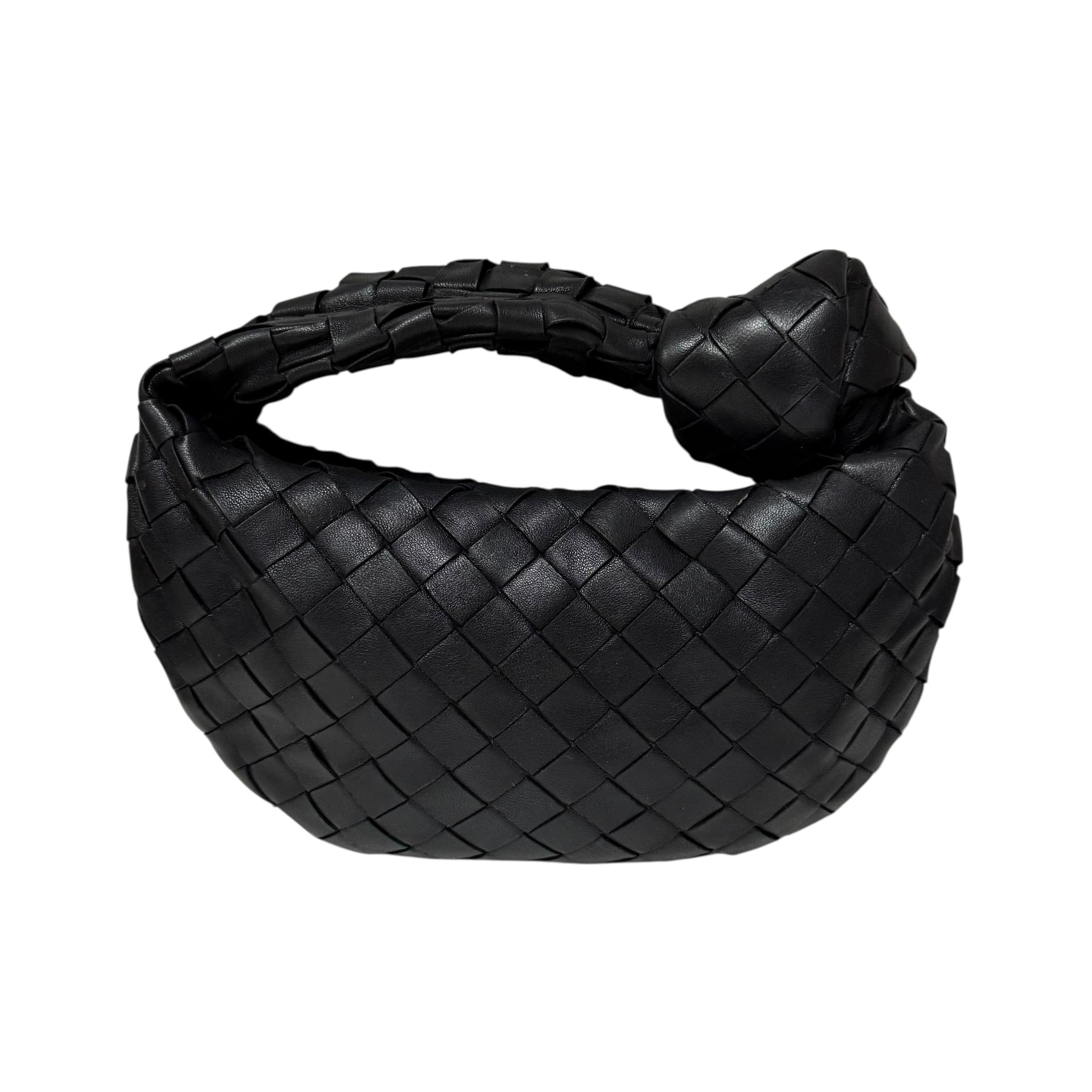 Bottega Veneta Black Intrecciato Jodie Mini Leather Handbag