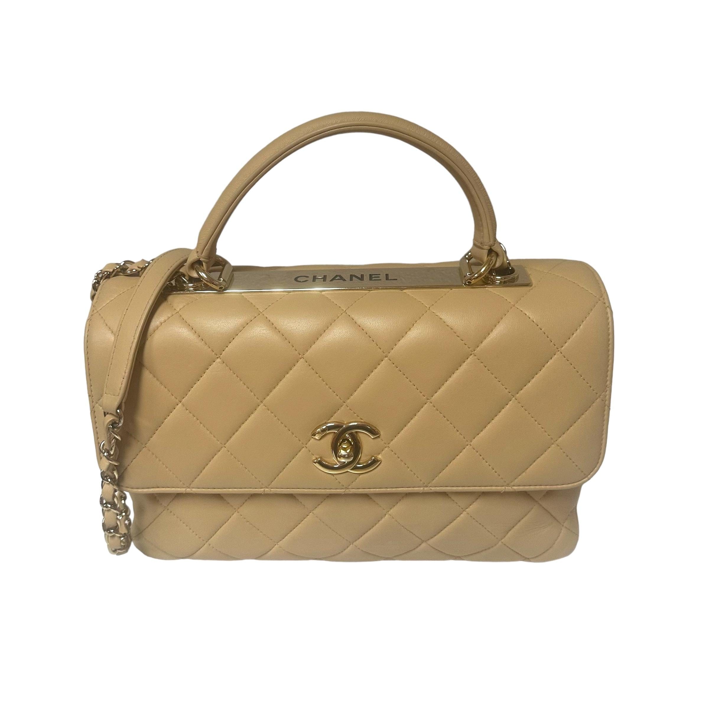 Chanel Medium Beige Trendy CC Leather Shoulder Bag