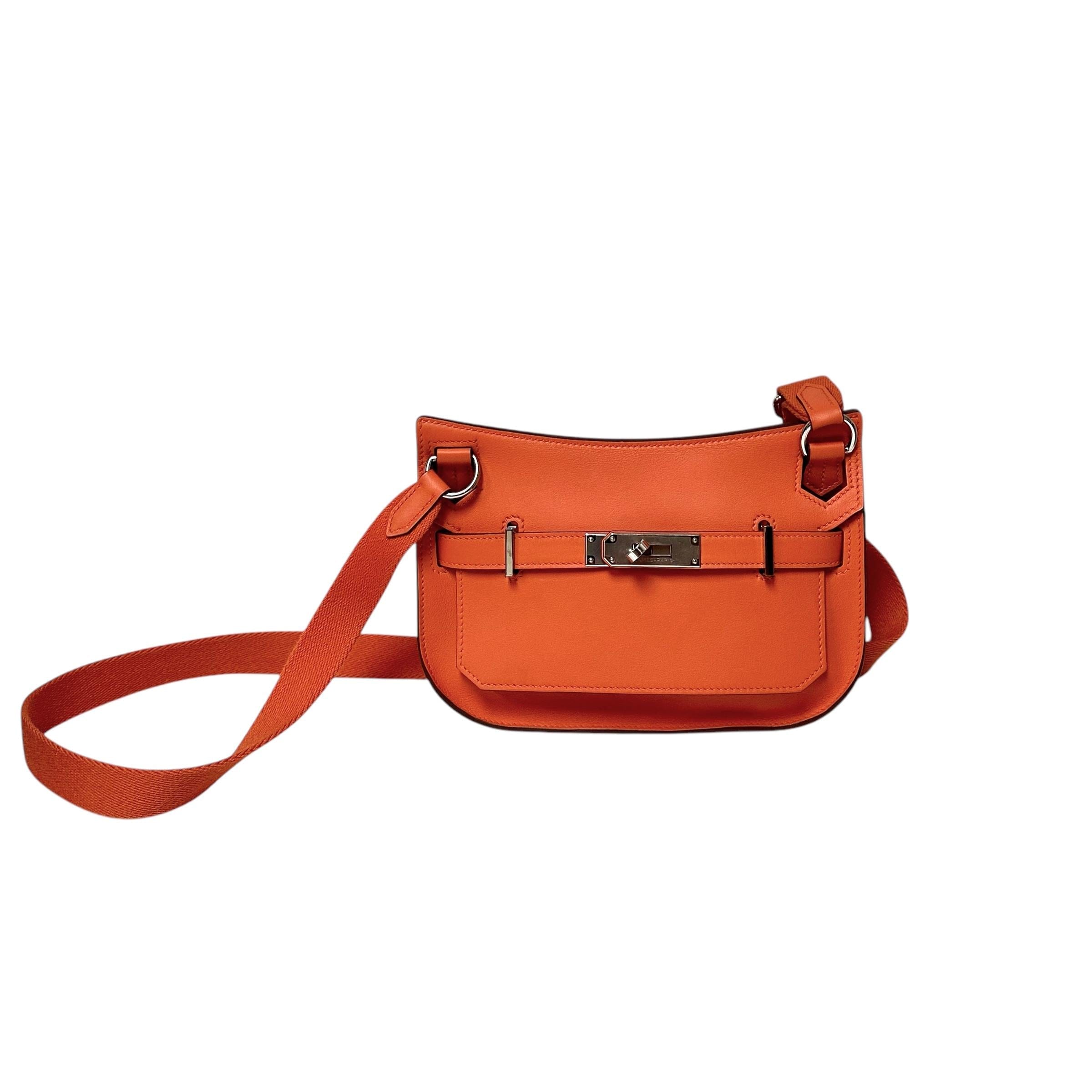 Hermes Orange Mini Jypsiere Leather Crossbody Handbag