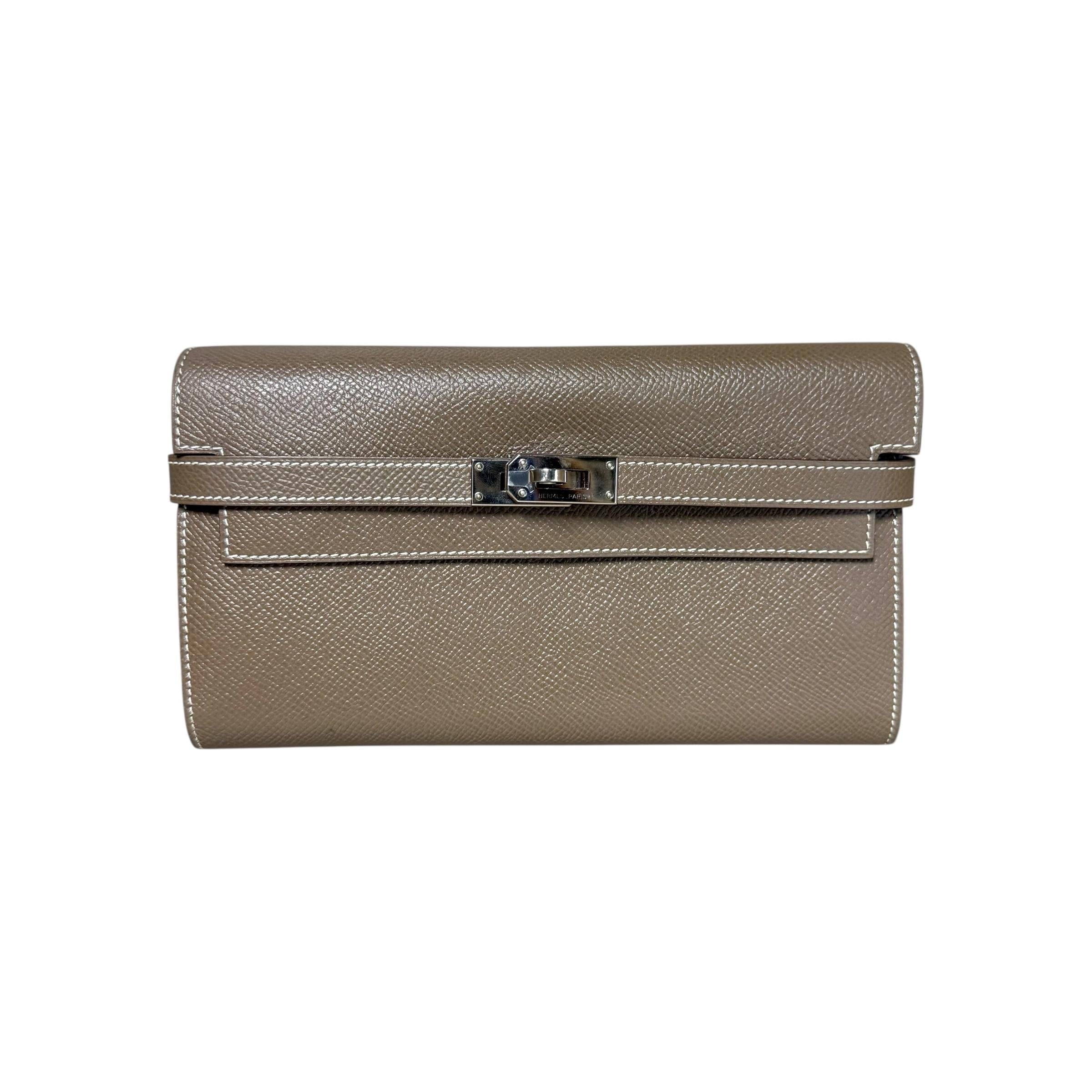 Hermes Étoupe Kelly Longue Leather Wallet