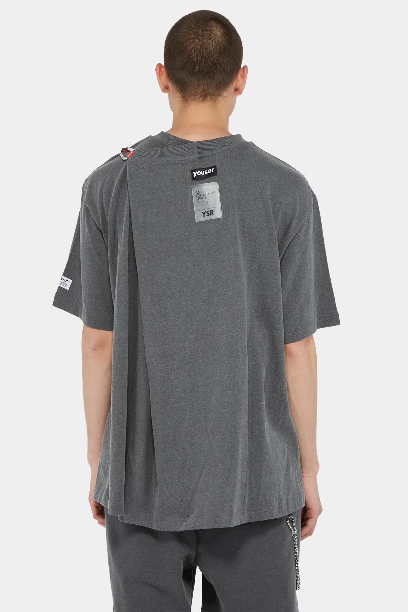 Youser T-shirt à design contrastants en coton gris