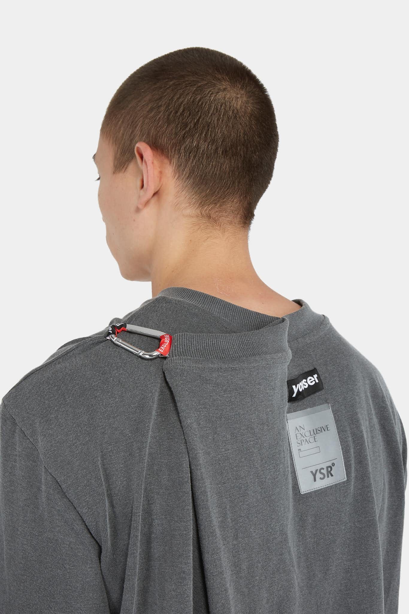 Youser T-shirt à design contrastants en coton gris