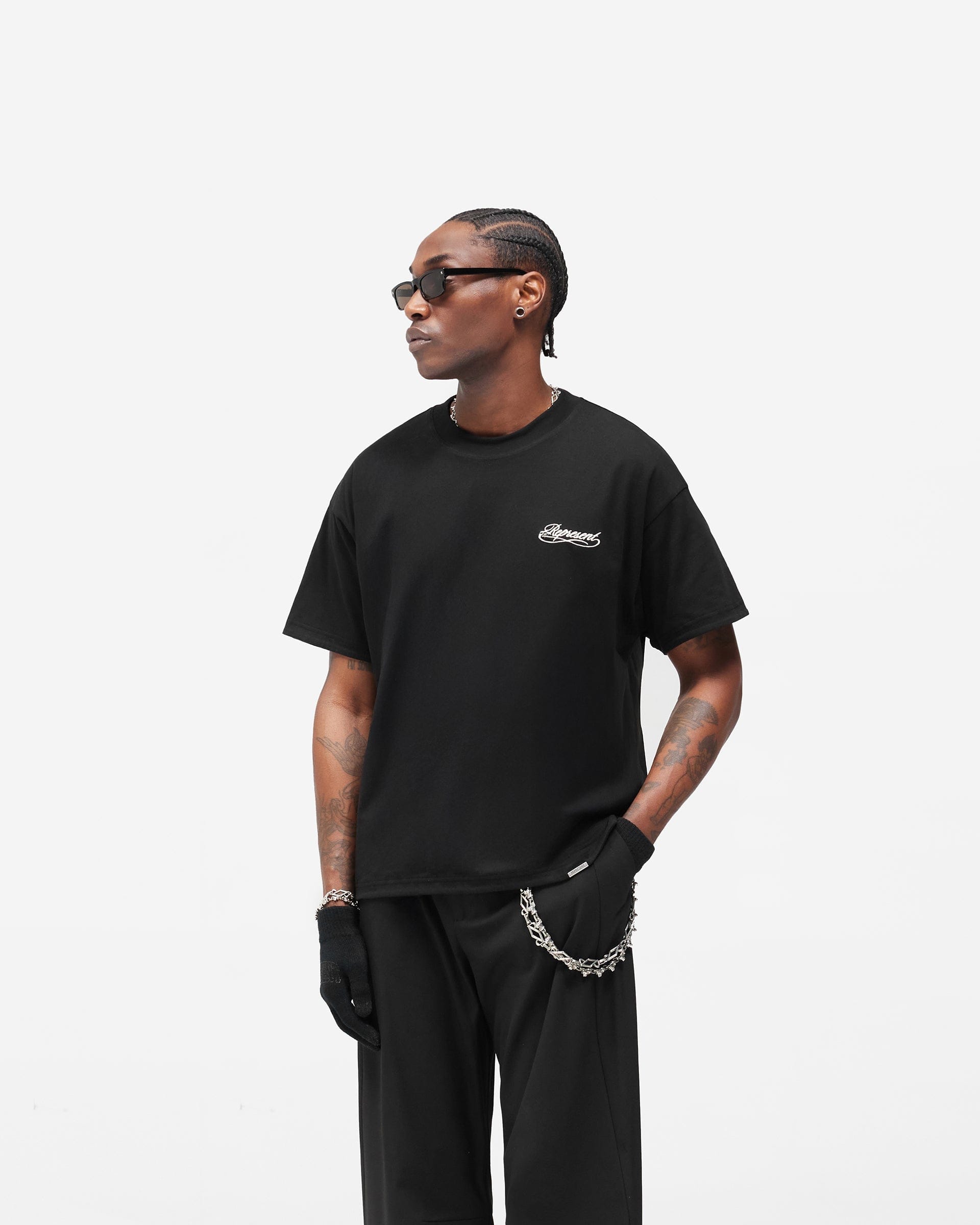BF25 Dual Layer Script T-Shirt - Jet Black