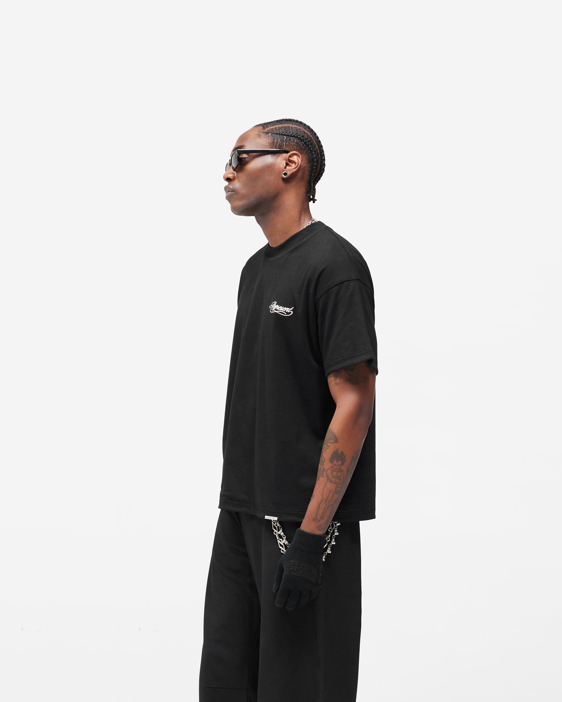 BF25 Dual Layer Script T-Shirt - Jet Black