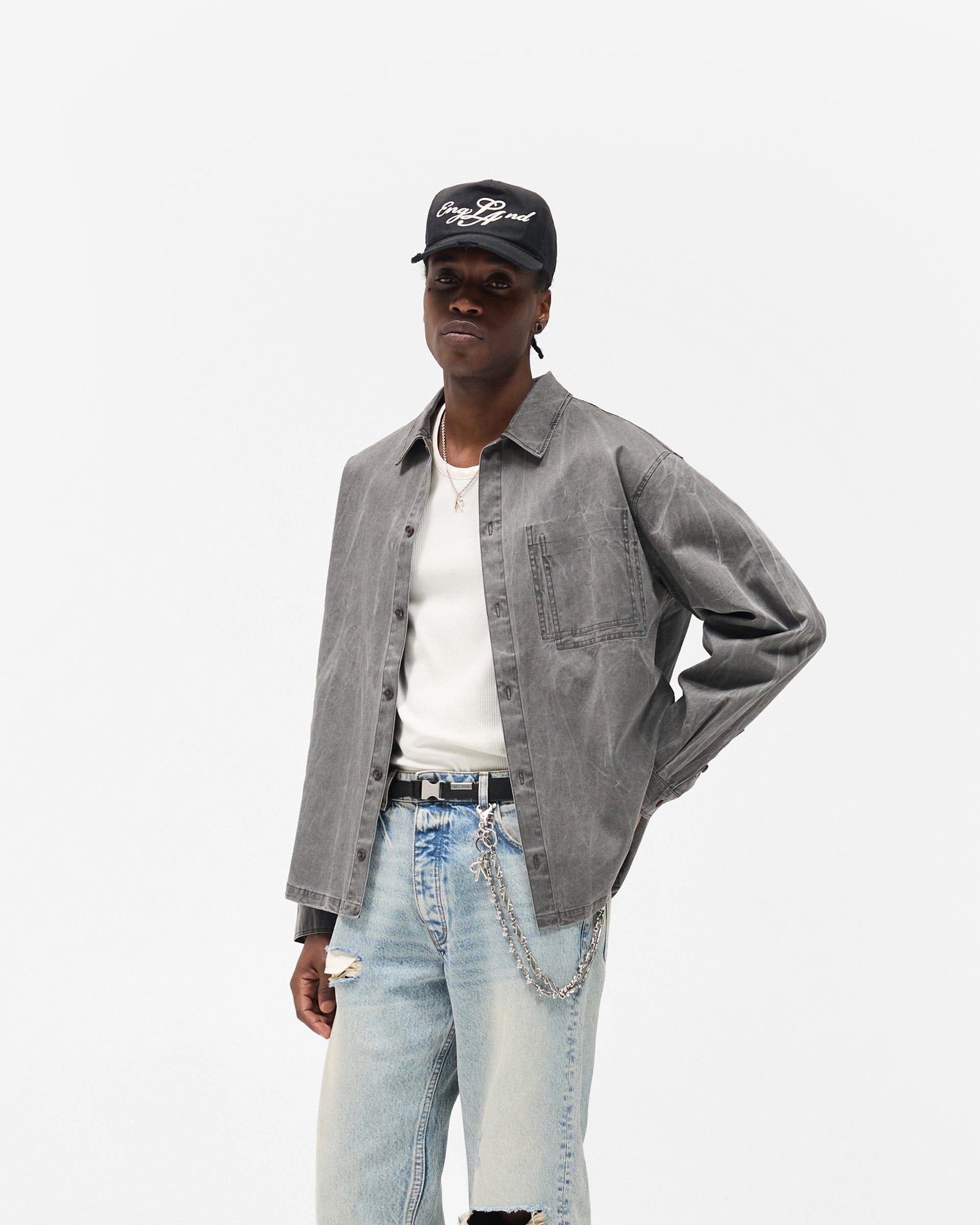 FW25 Washed Cotton Shirt - Jet Black