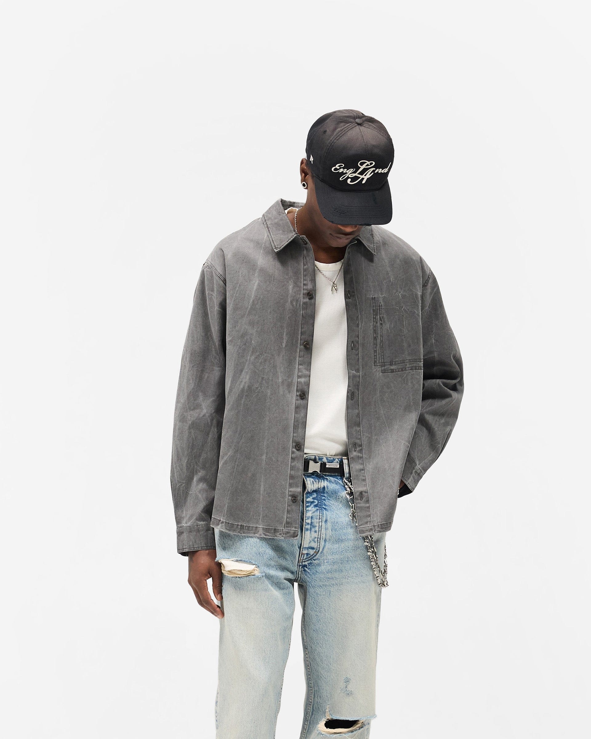 FW25 Washed Cotton Shirt - Jet Black