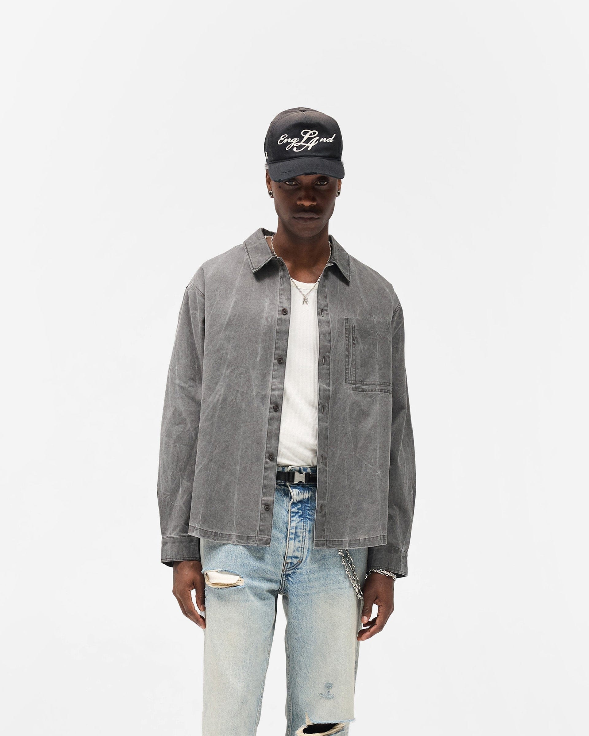 FW25 Washed Cotton Shirt - Jet Black