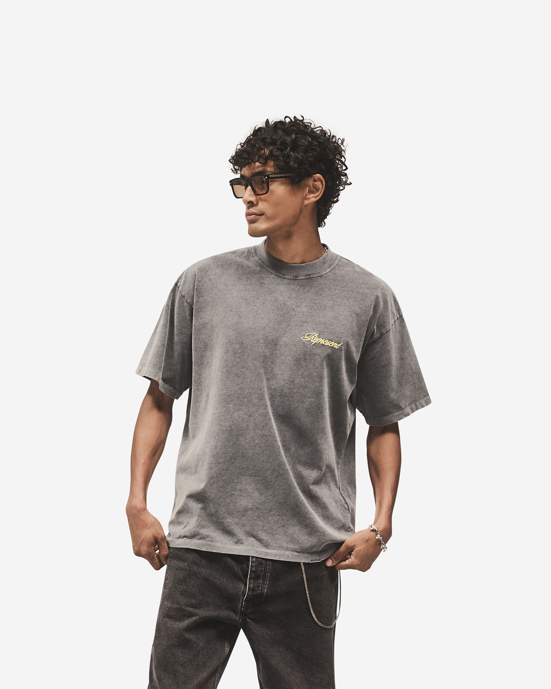 Logo Pack Script Logo T-Shirt - Vintage Grey