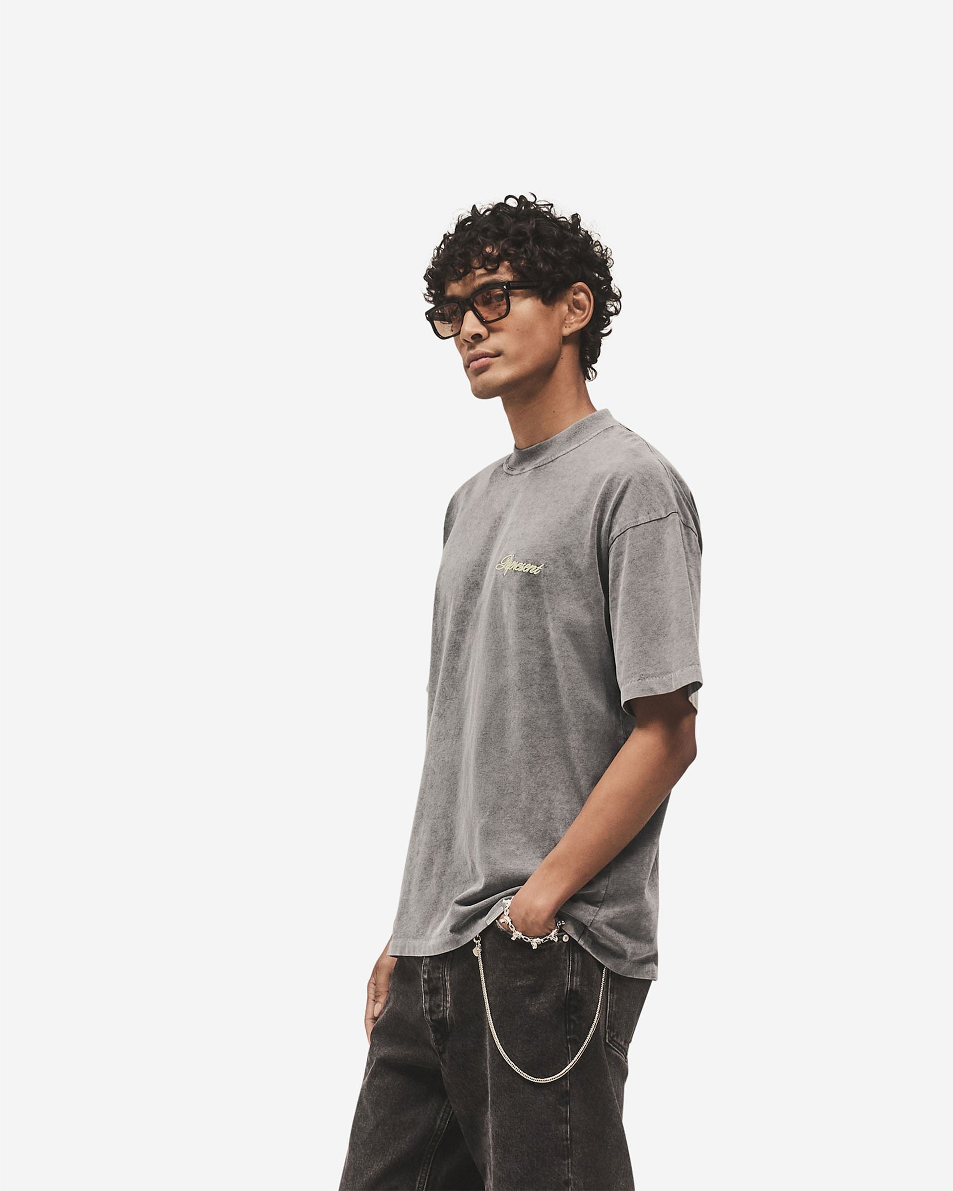 Logo Pack Script Logo T-Shirt - Vintage Grey