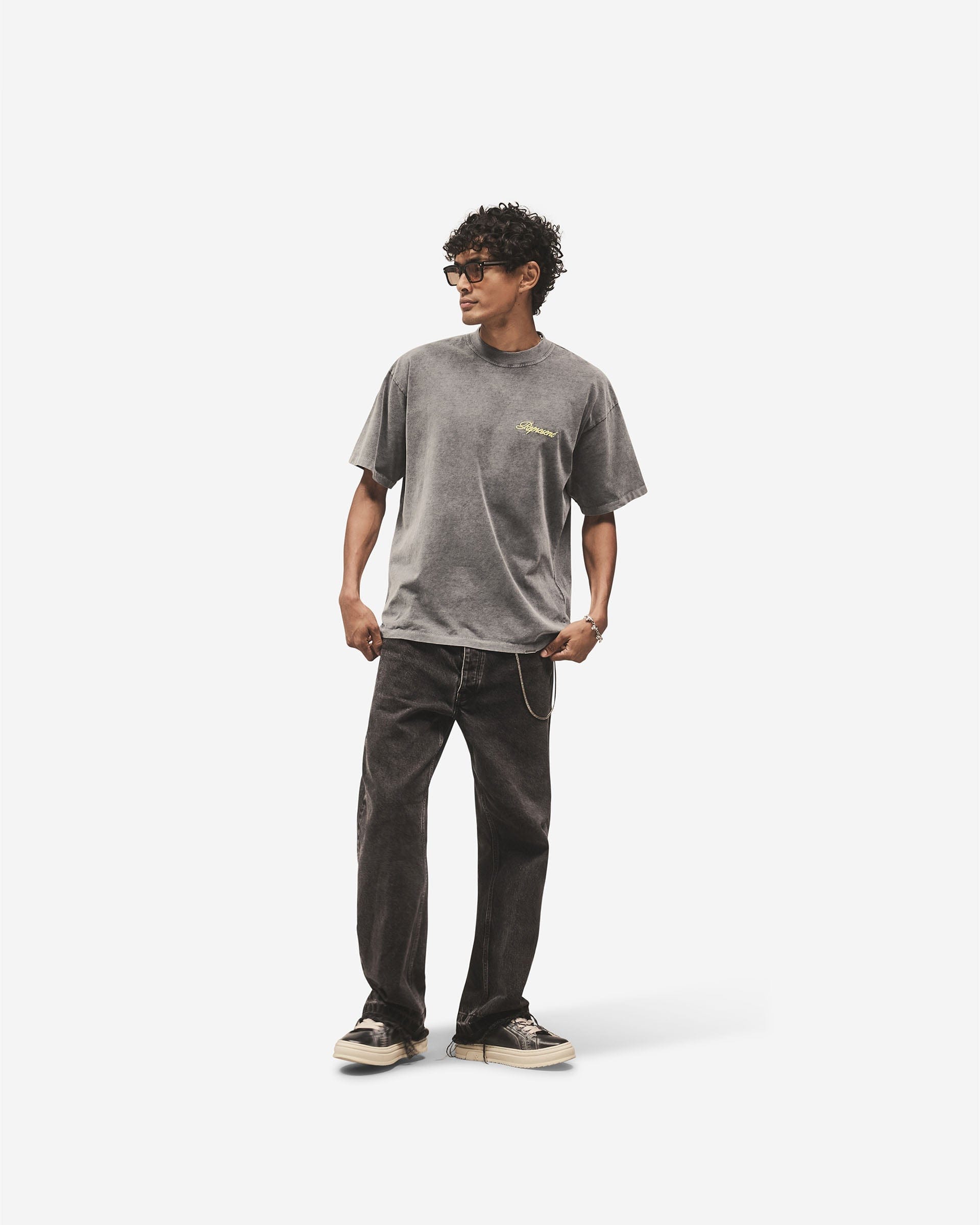 Logo Pack Script Logo T-Shirt - Vintage Grey