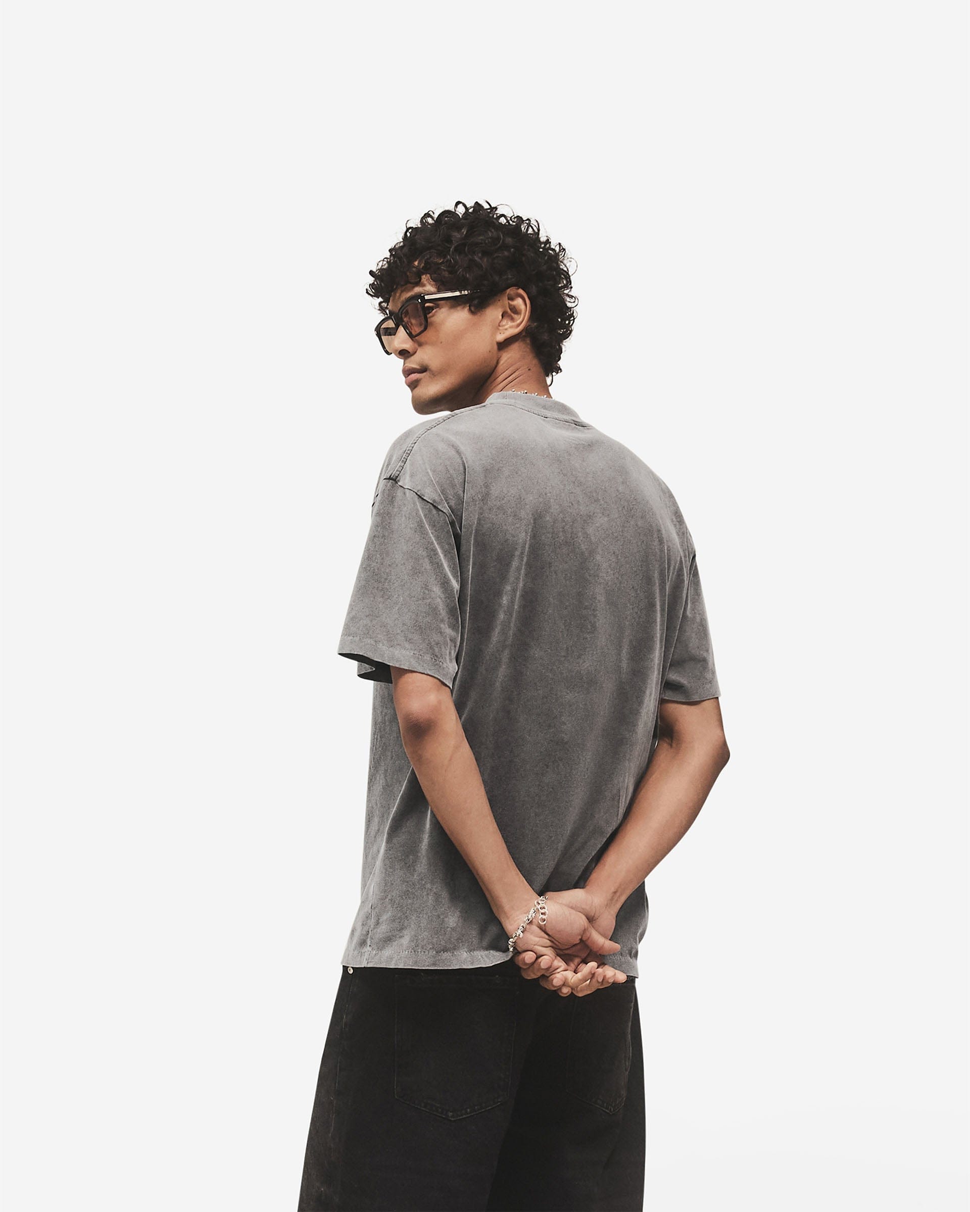Logo Pack Embroidered Serif Logo T-Shirt - Vintage Grey